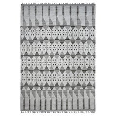 9
3 "x13
2" Weiß Marokkanisch Weben Geometrisches Muster Weiche Wolle Handgeknüpft Teppich