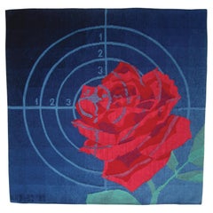 Vintage 93x95 cm Target Woven Tapestry Huge Textile Art by Artist Eszter Kneisz