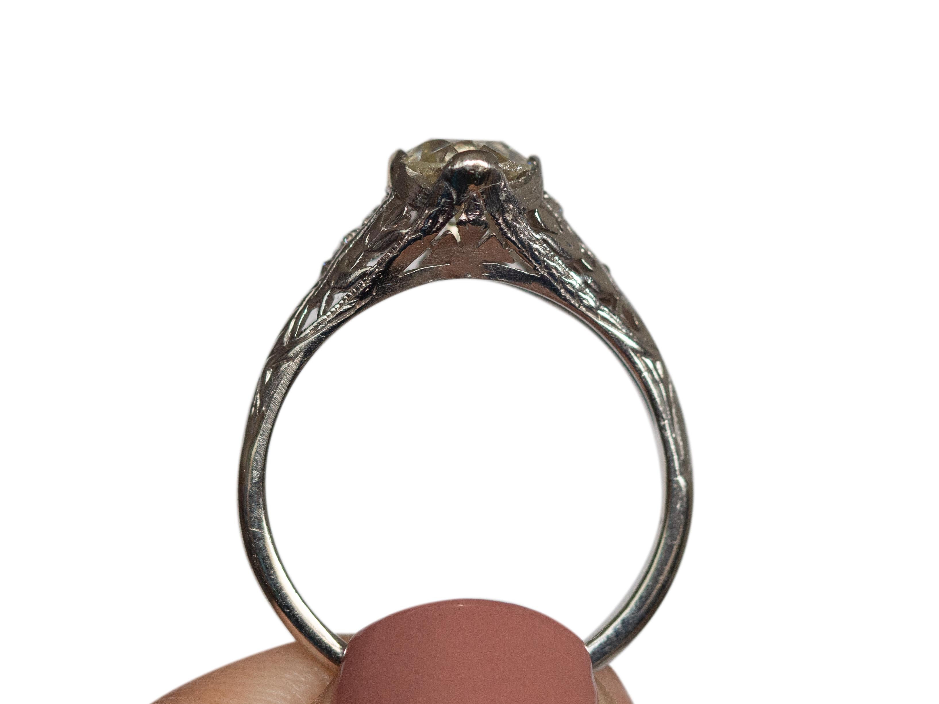 .94 Carat Edwardian Diamond Platinum Engagement Ring In Good Condition For Sale In Atlanta, GA
