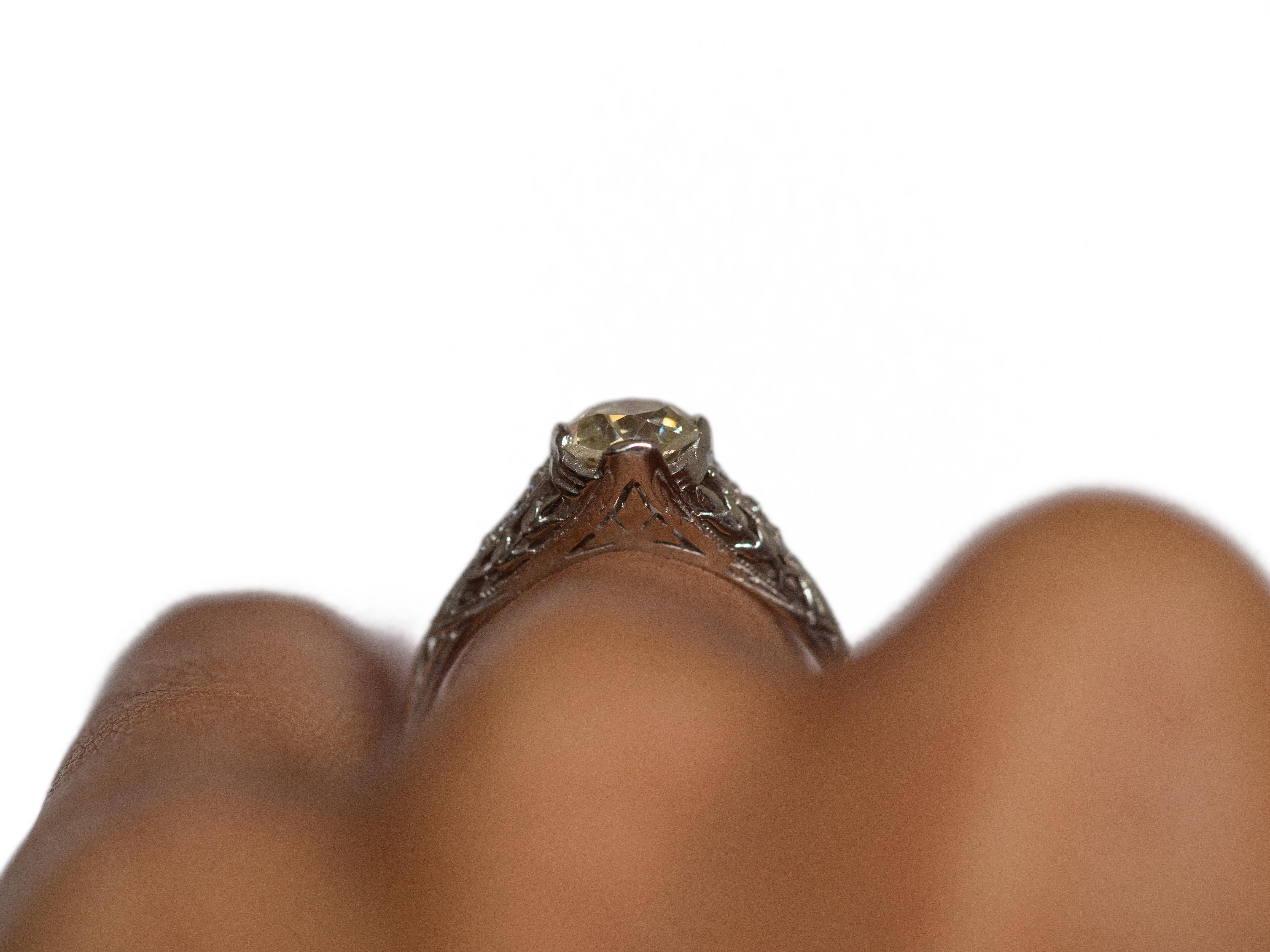 .94 Carat Edwardian Diamond Platinum Engagement Ring For Sale 2