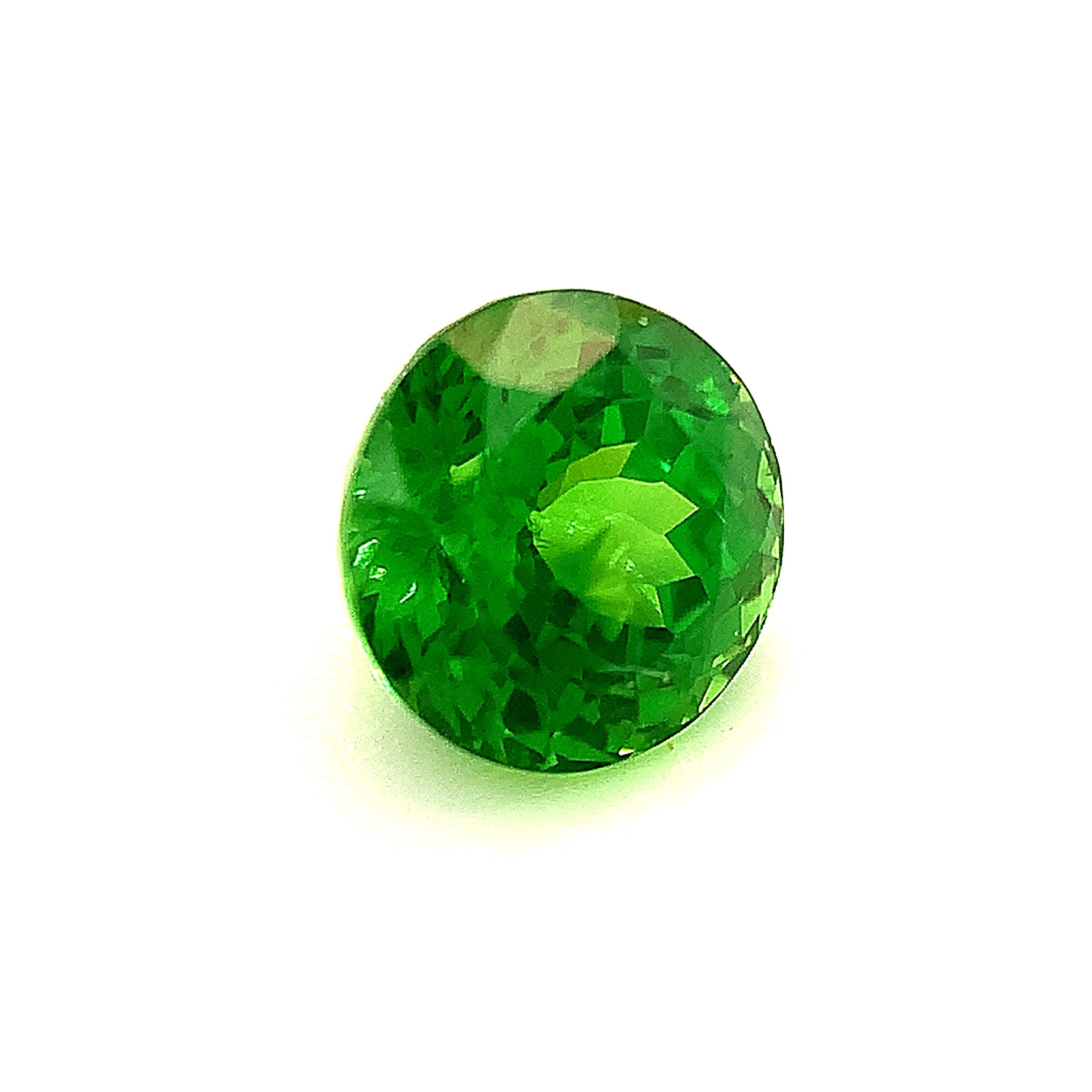Green Garnet Loose Gemstone Pair Transparent 5 Ct Natural Round AGI Certified 