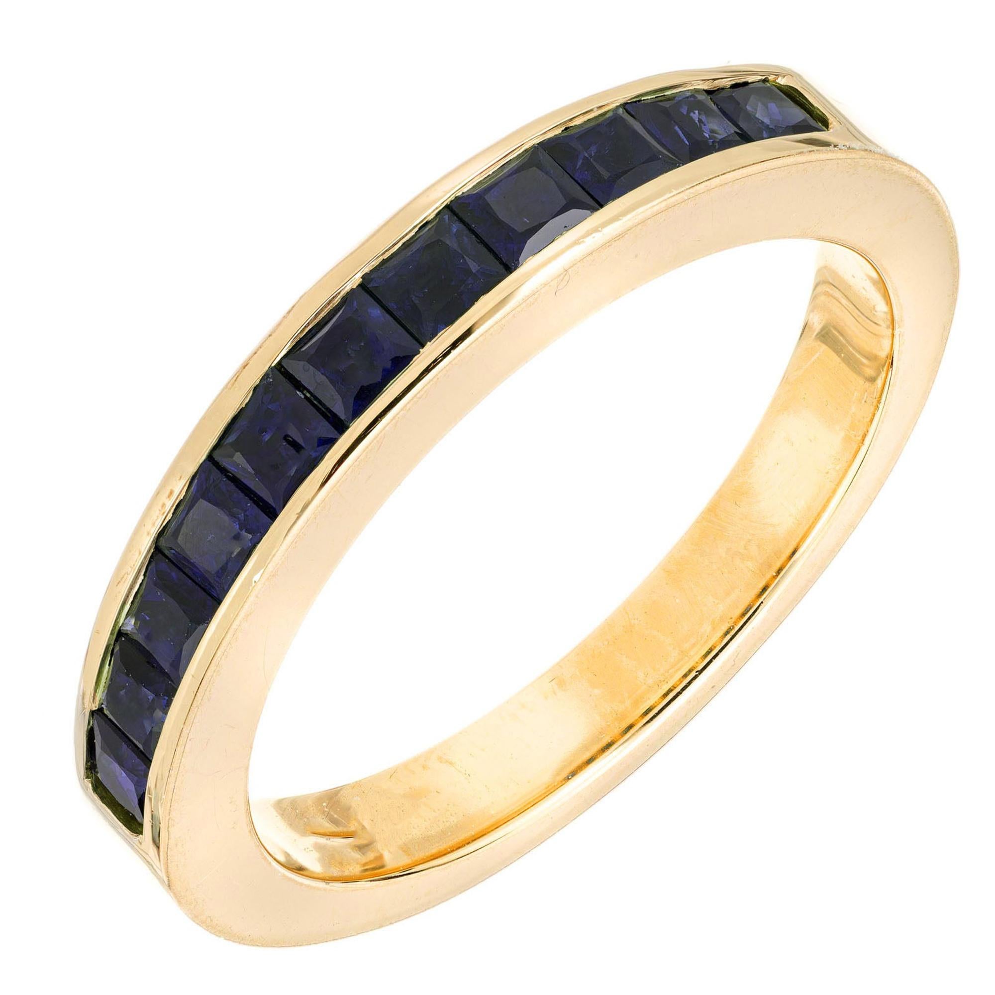 .94 Carat Sapphire Gold Wedding Band Ring For Sale