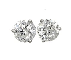 The Leo Diamond .94 Carats Total Martini Set Stud Earrings 14 Karat White Gold