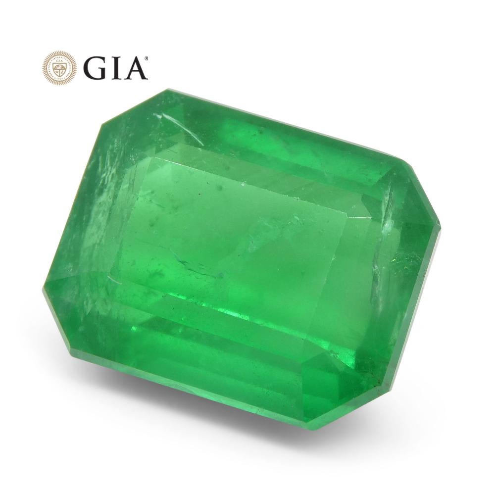 Women's or Men's 9.4 Ct Octagonal / Emerald Cut Emerald GIA Certified For Sale