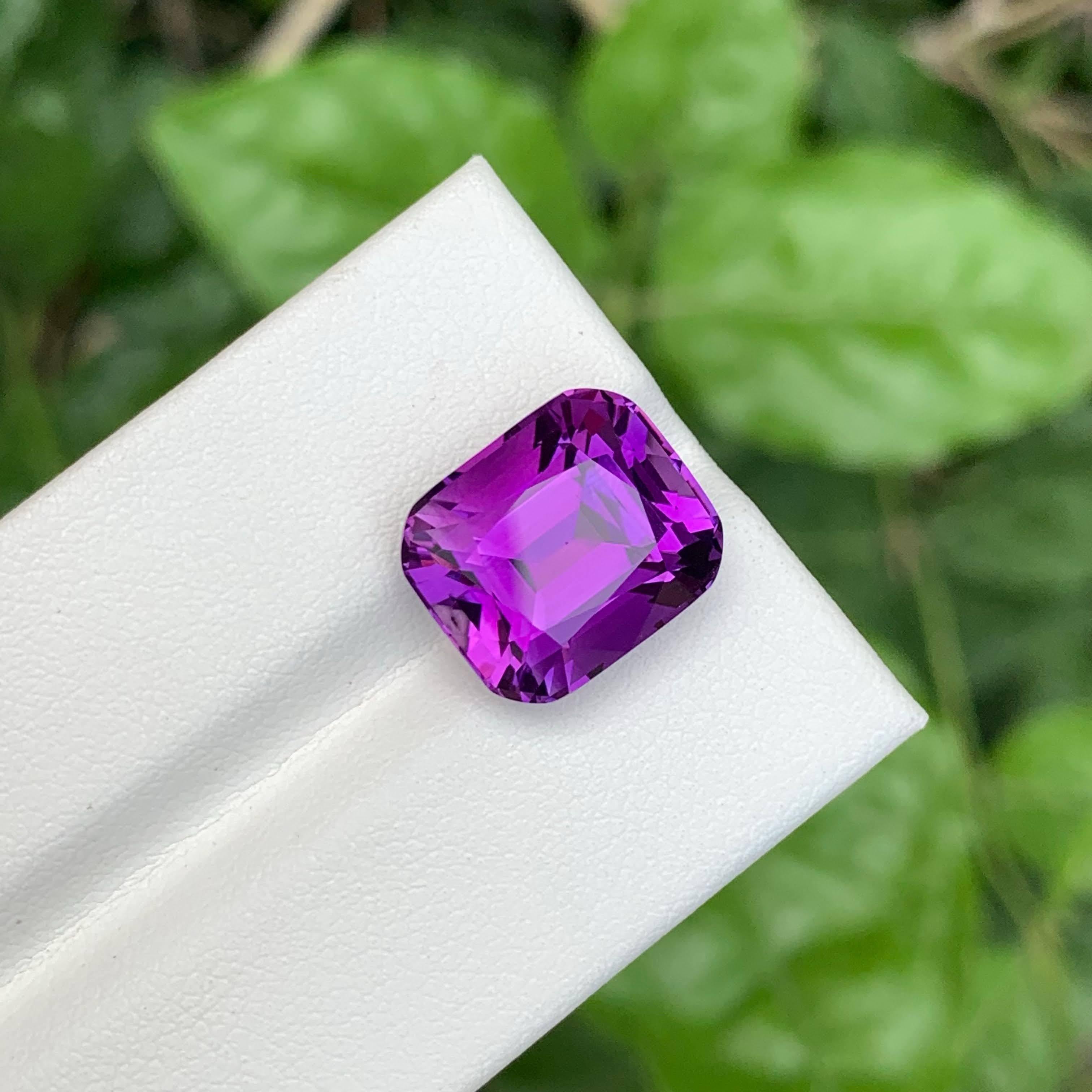 Taglio cuscino 9,40 Carati Pietra Ametista Viola Sciolta Taglio Cuscino Gemma Brasiliana Naturale in vendita