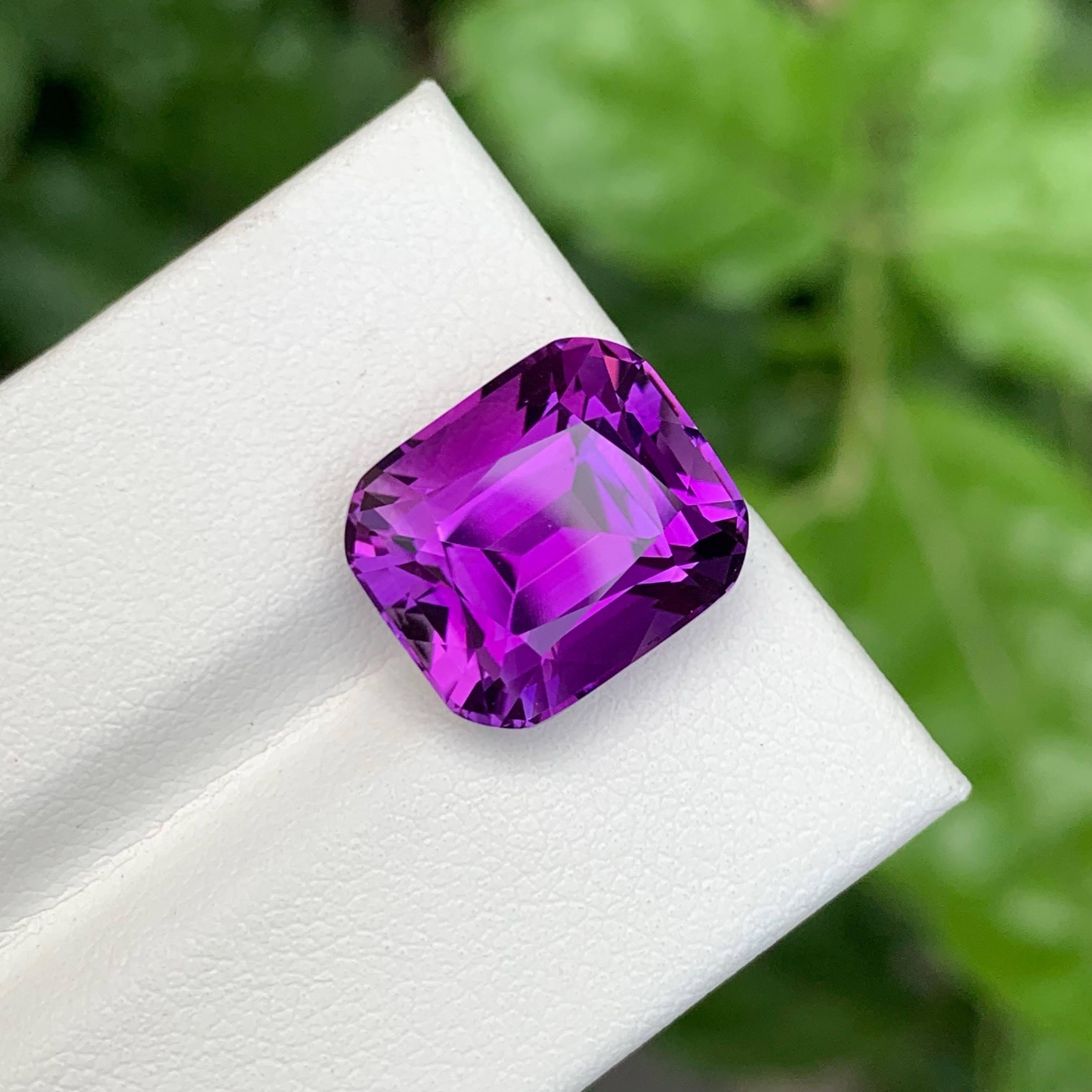 9,40 Carati Pietra Ametista Viola Sciolta Taglio Cuscino Gemma Brasiliana Naturale in vendita 3