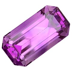 9,40 Karat Natürlicher loser Amethyst Langer Smaragd Form Edelstein für Halskette 