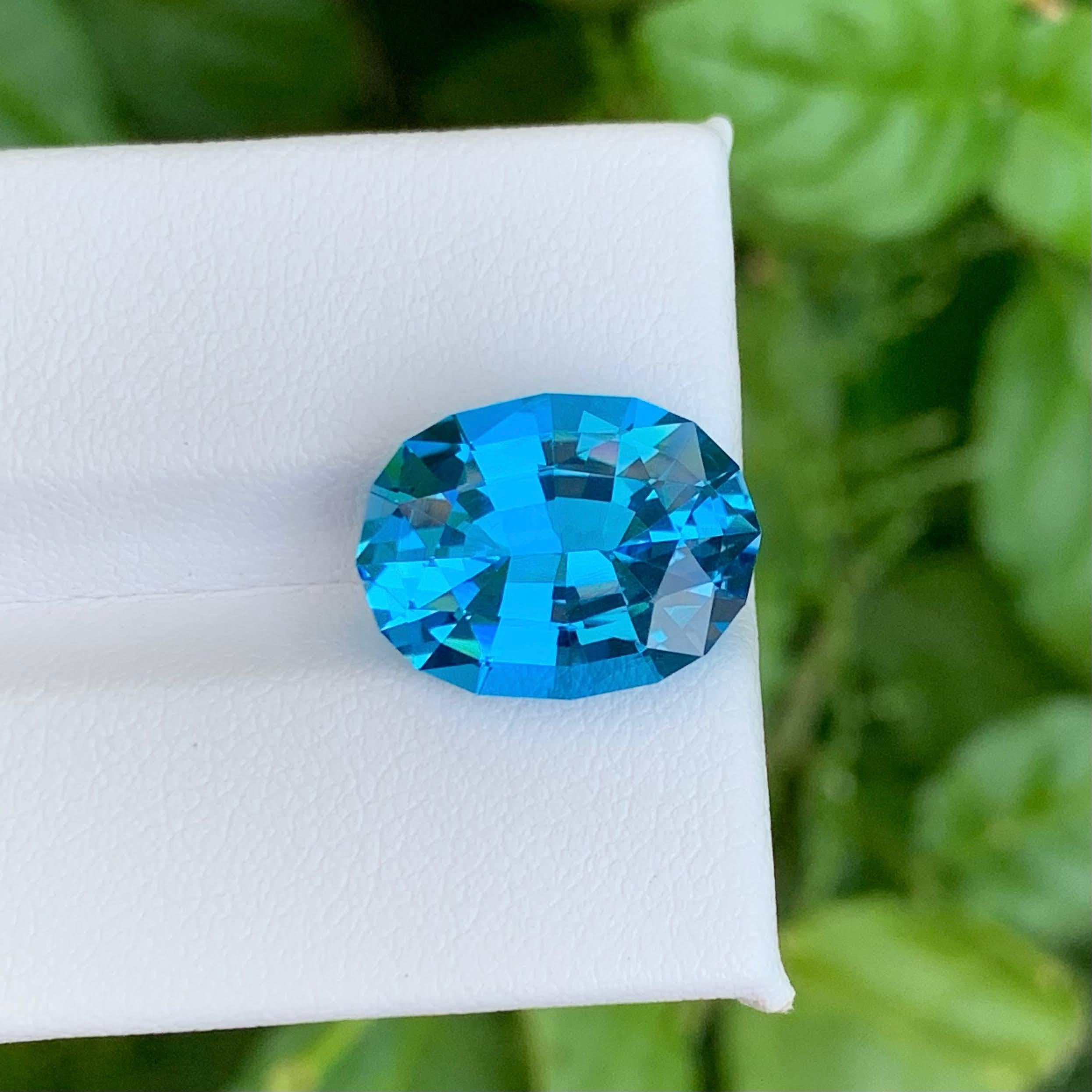 9,40 Karat Natürlicher Lose Neon Blauer Topas Stein Oval Schliff Madagaskars Edelstein im Angebot 4