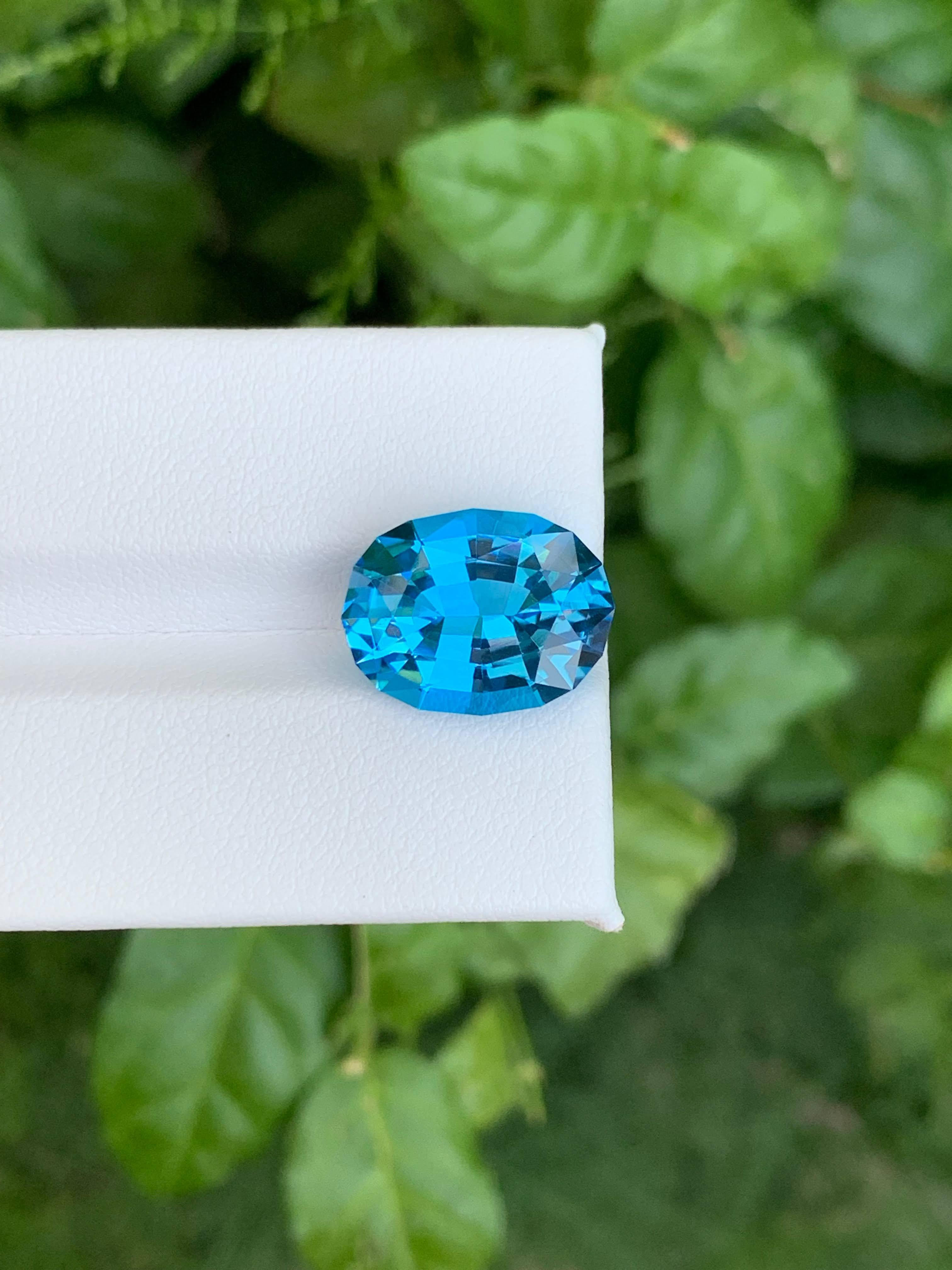 9,40 Karat Natürlicher Lose Neon Blauer Topas Stein Oval Schliff Madagaskars Edelstein im Angebot 5