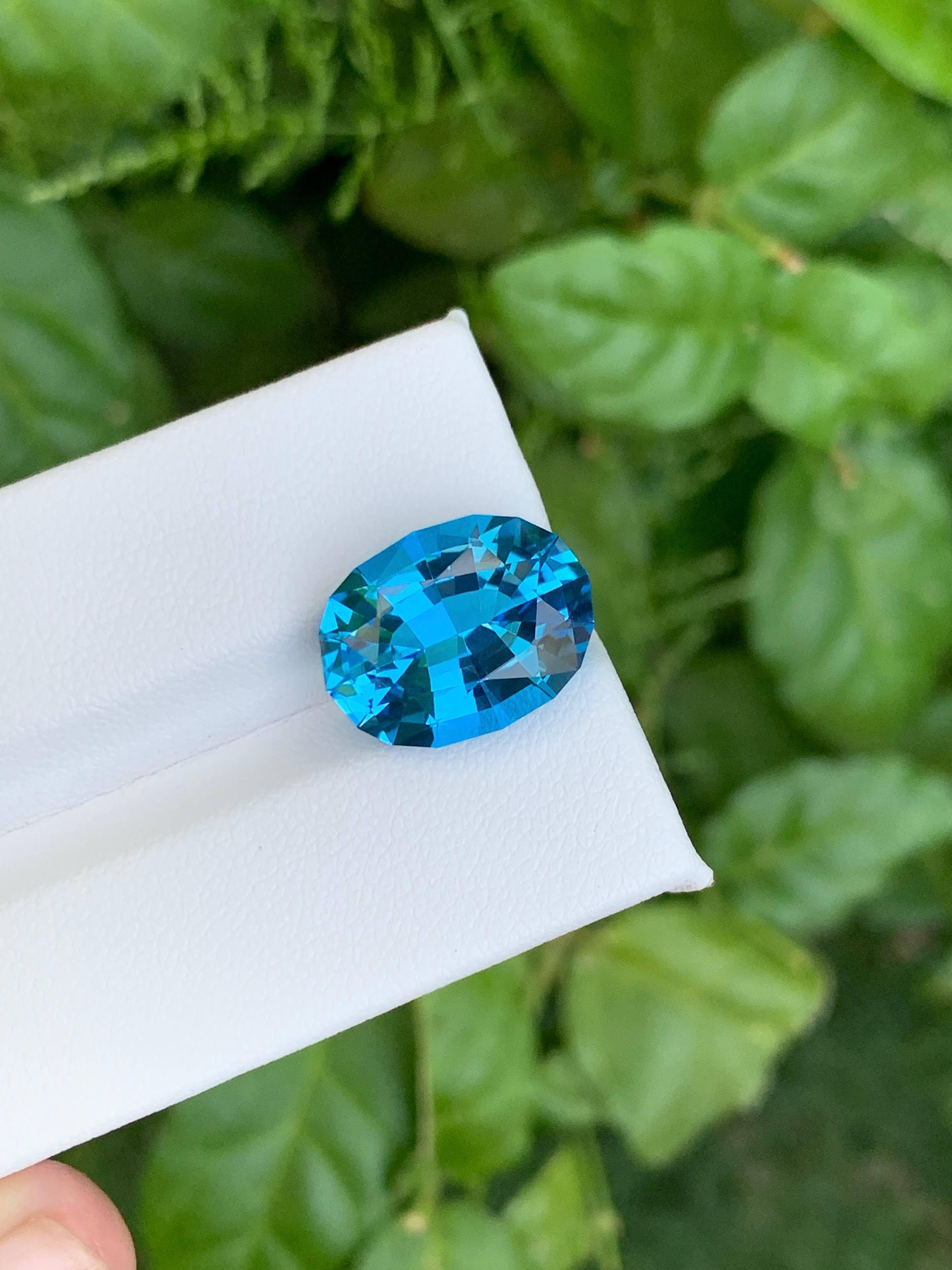 9,40 Karat Natürlicher Lose Neon Blauer Topas Stein Oval Schliff Madagaskars Edelstein für Damen oder Herren im Angebot