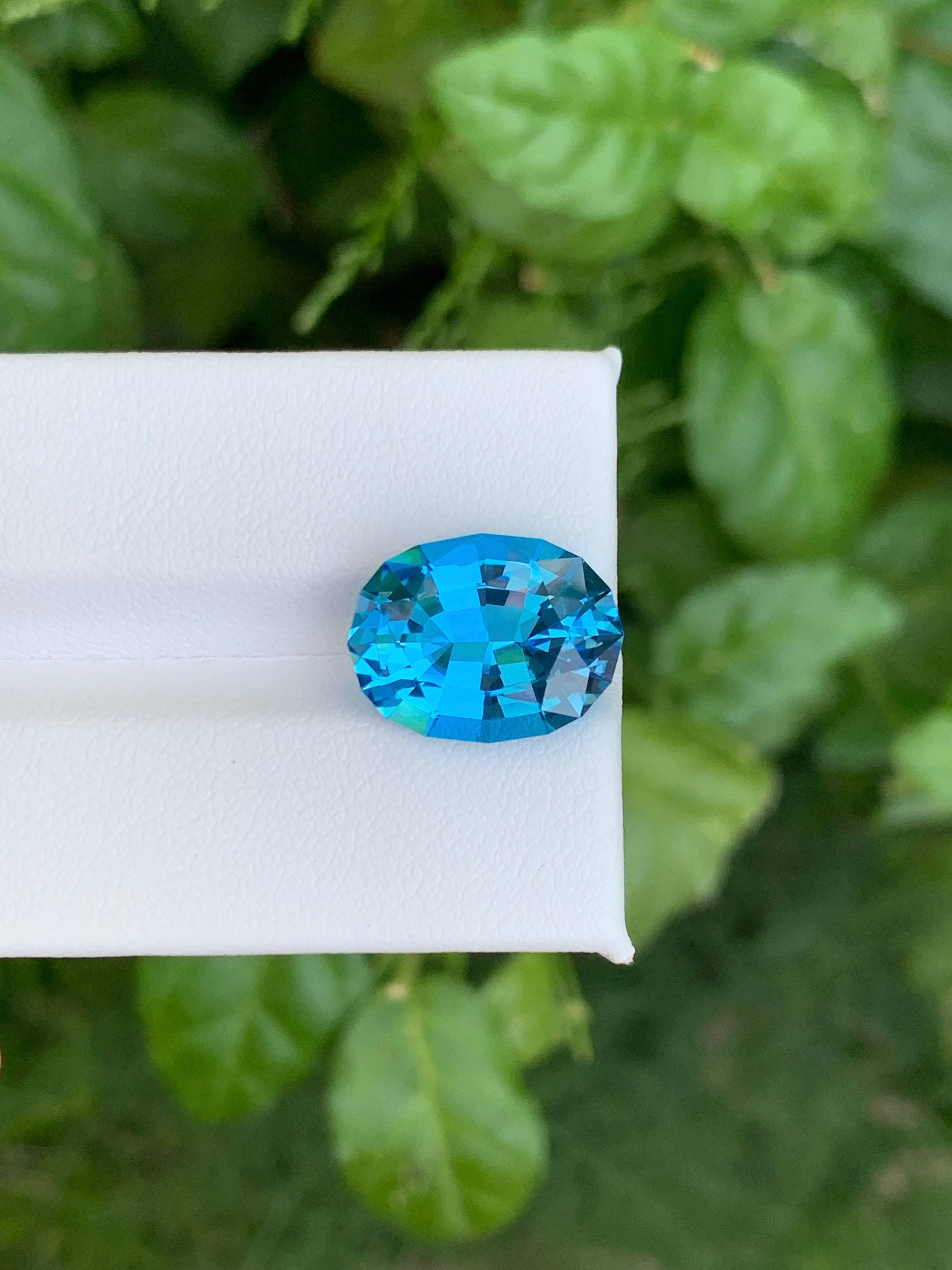 9,40 Karat Natürlicher Lose Neon Blauer Topas Stein Oval Schliff Madagaskars Edelstein im Angebot 1