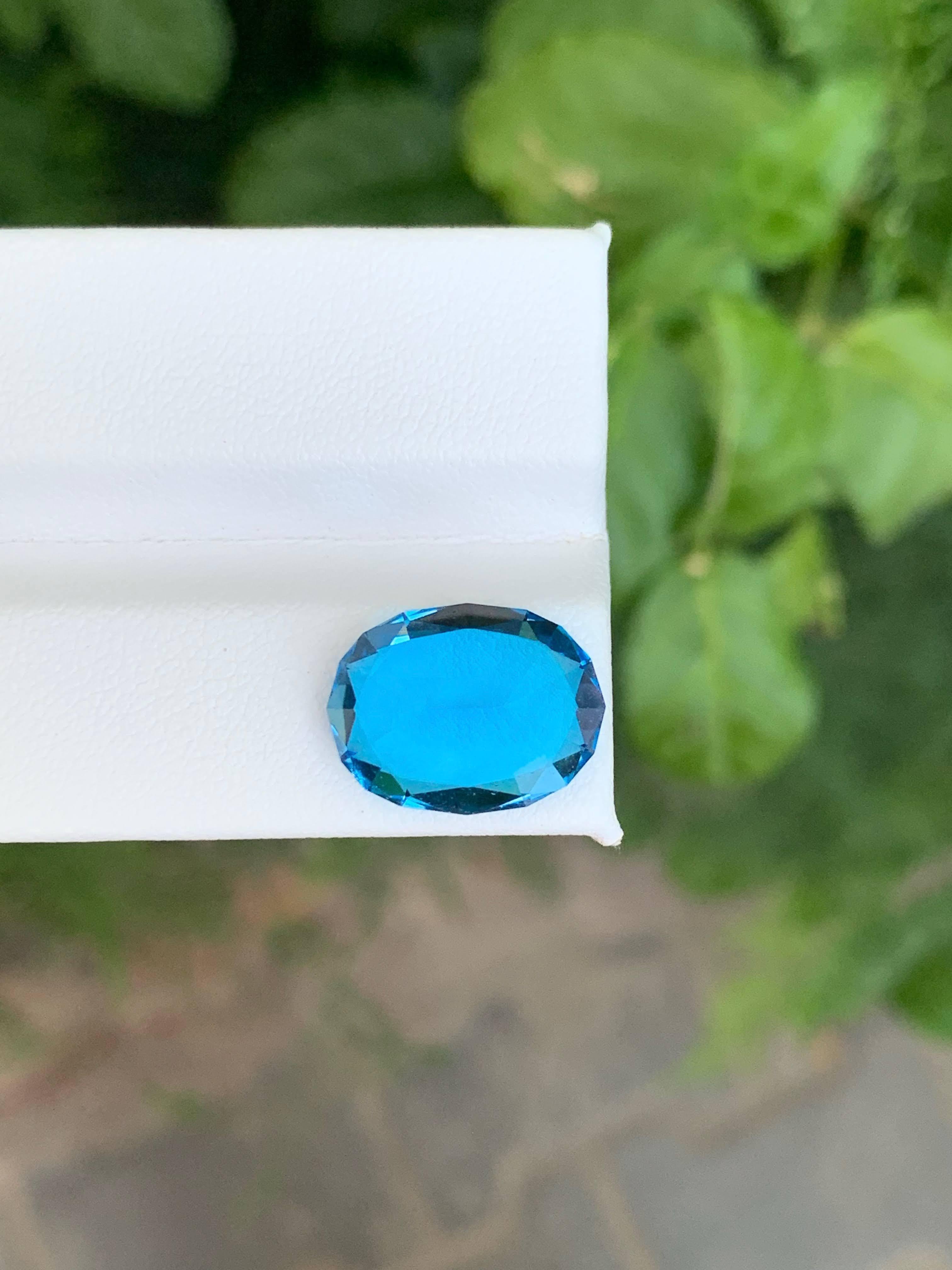 9,40 Karat Natürlicher Lose Neon Blauer Topas Stein Oval Schliff Madagaskars Edelstein im Angebot 3