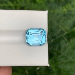 9.40 Carat Natural Loose Sky Blue Color Topaz Cushion Cut African Gemstone
