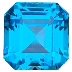 Topacio azul suizo suelto natural de 9,40 quilates en forma de octágono