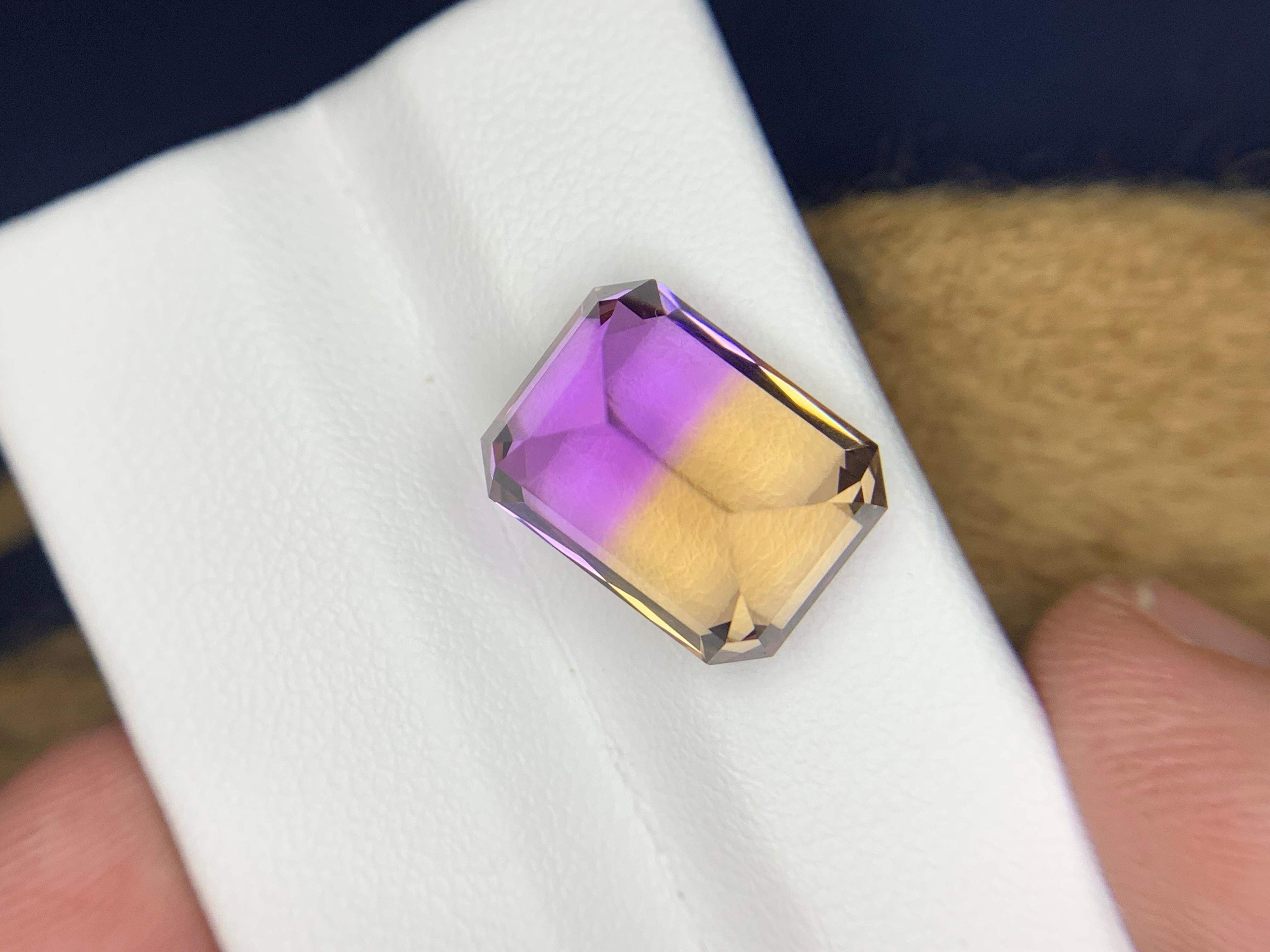 9.40 Carats Natural Loose Ametrine Gemstone Corte esmeralda en venta