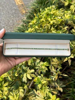 9.40tcw 14K Gold Emerald Bezel Tennis Bracelet - Unisex Eternity Design