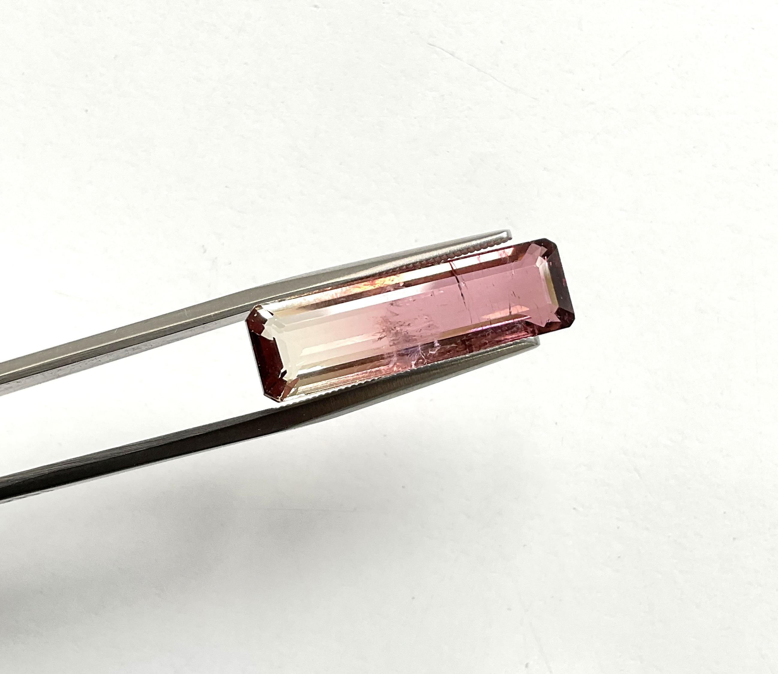 Pierre précieuse naturelle tourmaline octogonale à facettes de 9,42 carats en vente 1