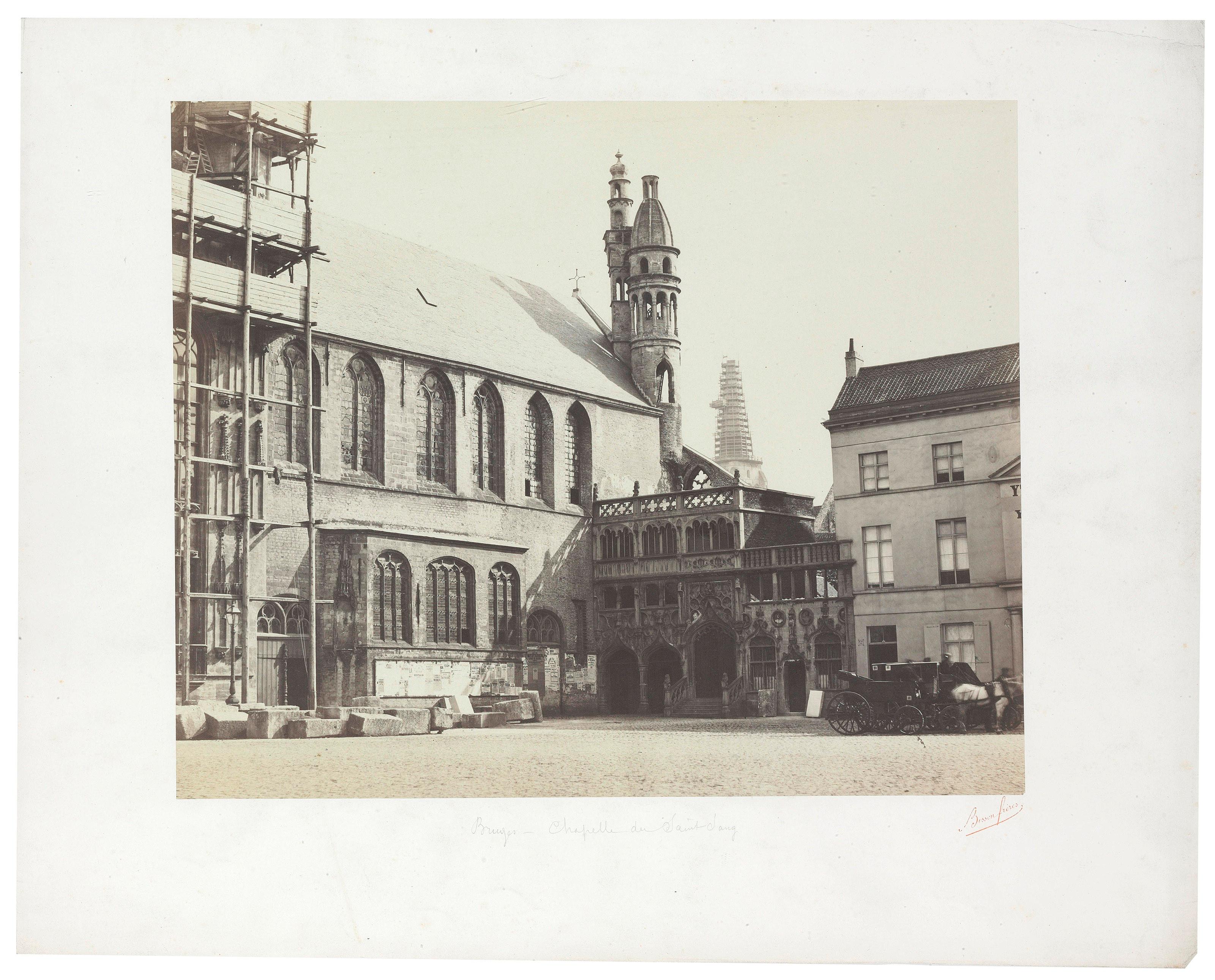 Bisson Frères Black and White Photograph - Architectural Images, Church of Saint Sang, Europe, 1860s