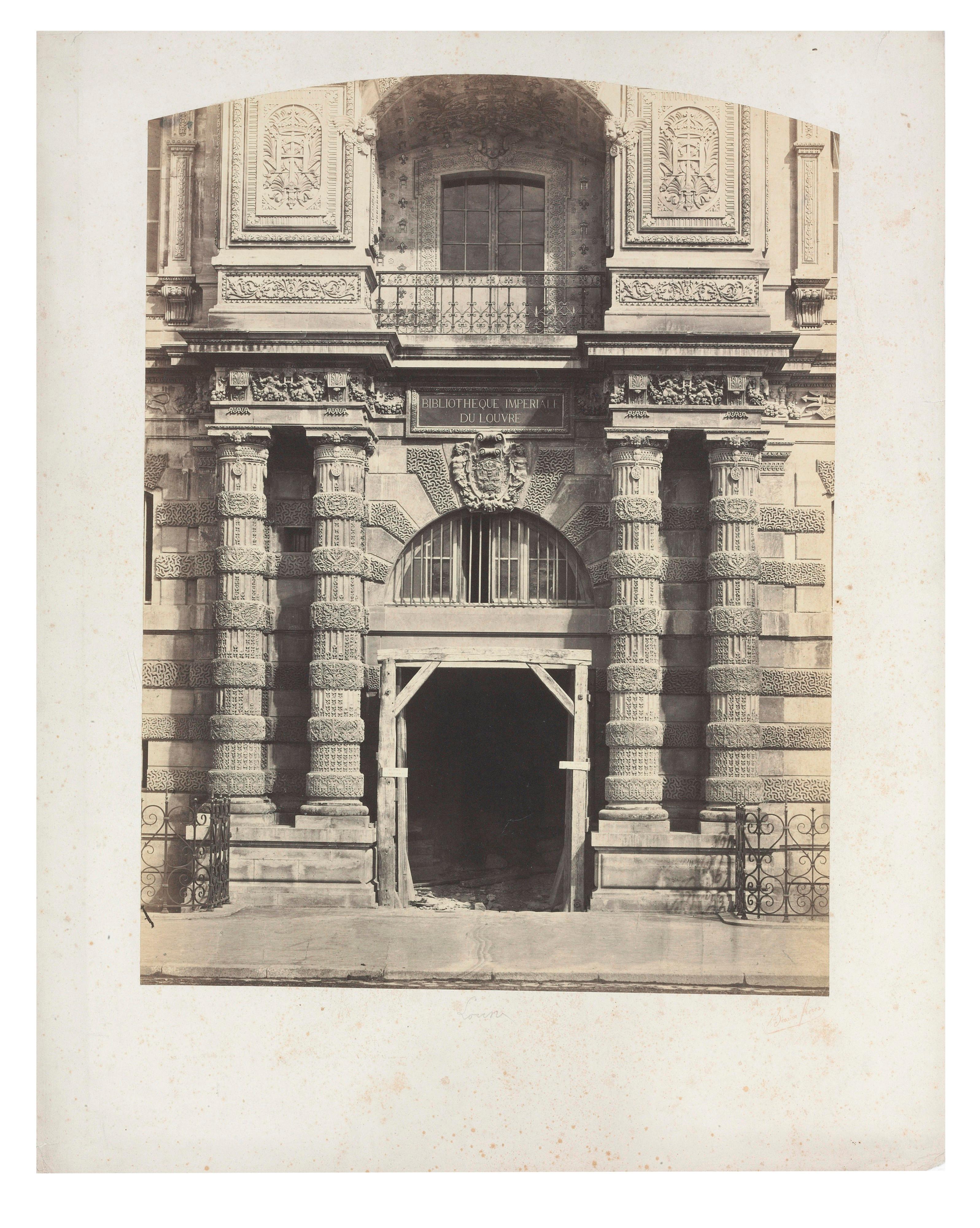 Bisson Frères Landscape Photograph – Architectural Images, Imperial Library of the Louvre, Europe