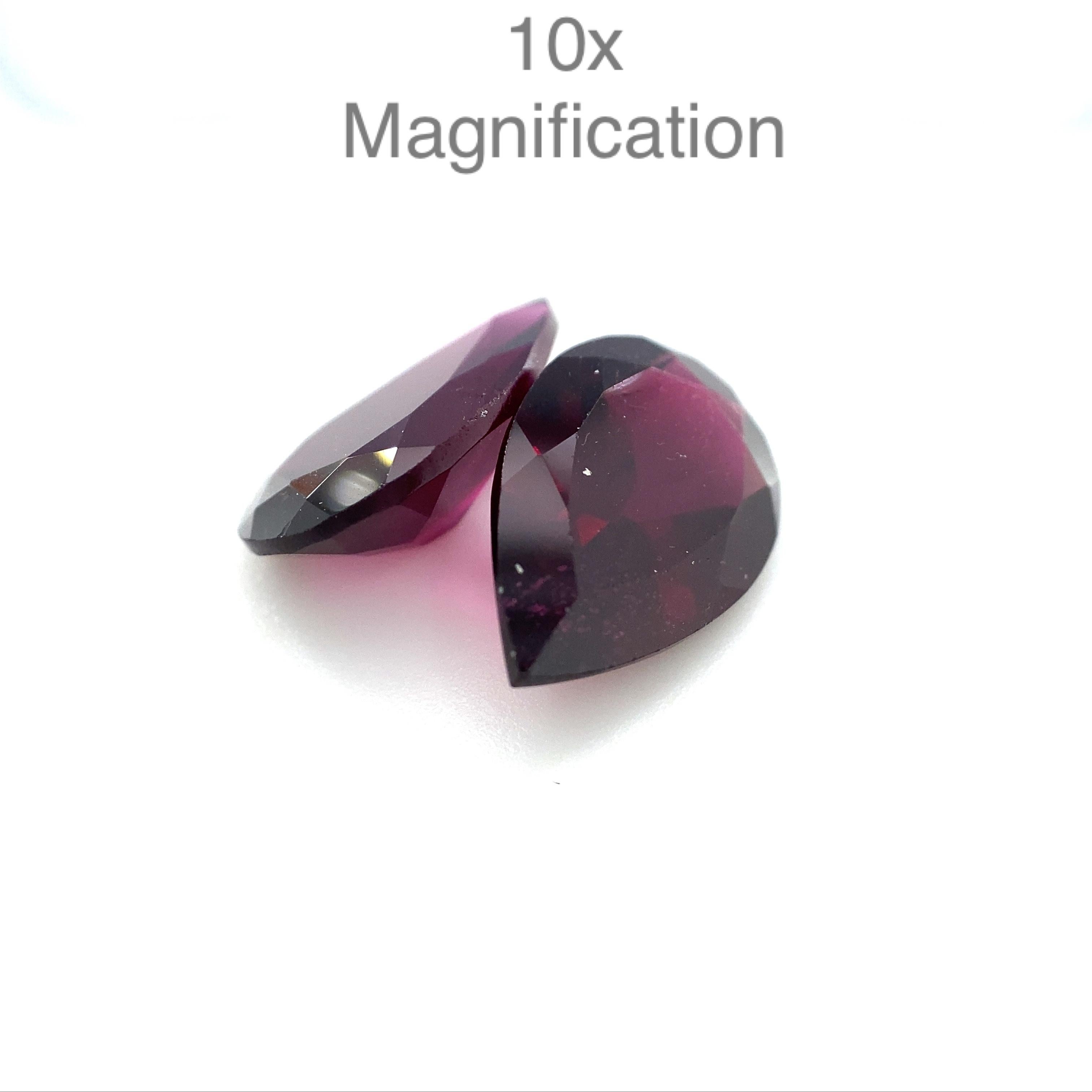 9.44ct Pear Rhodolite Garnet Pair For Sale 7