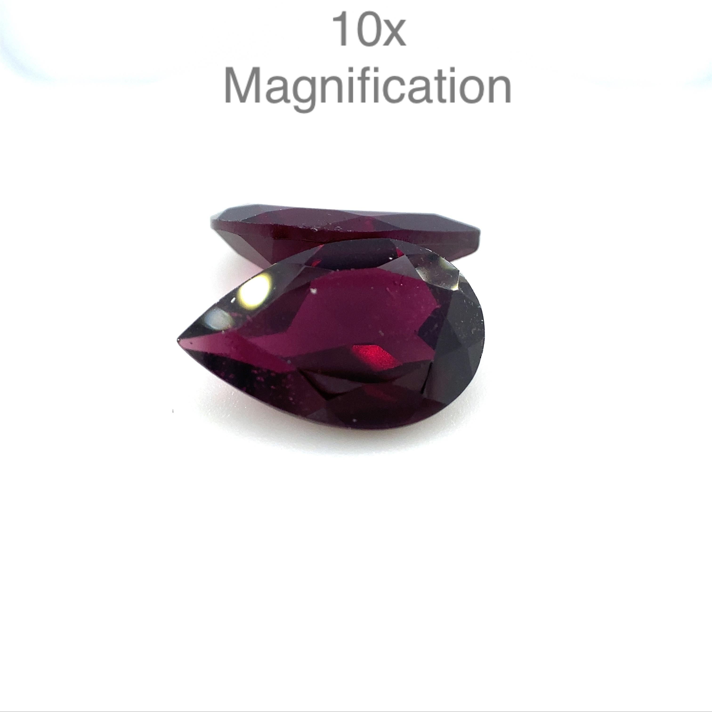 9.44ct Pear Rhodolite Garnet Pair For Sale 8