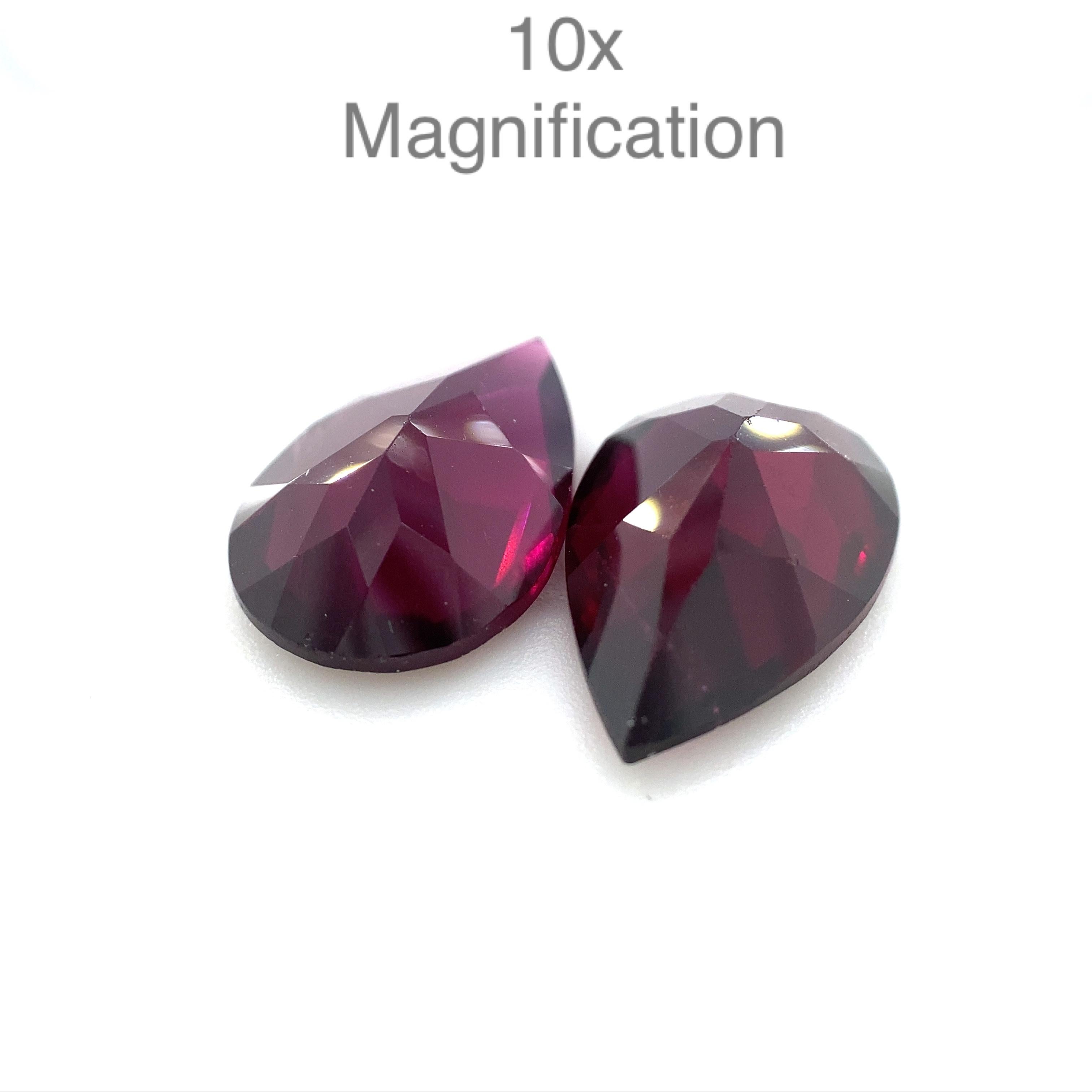 9.44ct Pear Rhodolite Garnet Pair For Sale 1