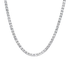9.44ct Round Brilliant Cut Diamond Tennis Necklace in 14K White Gold