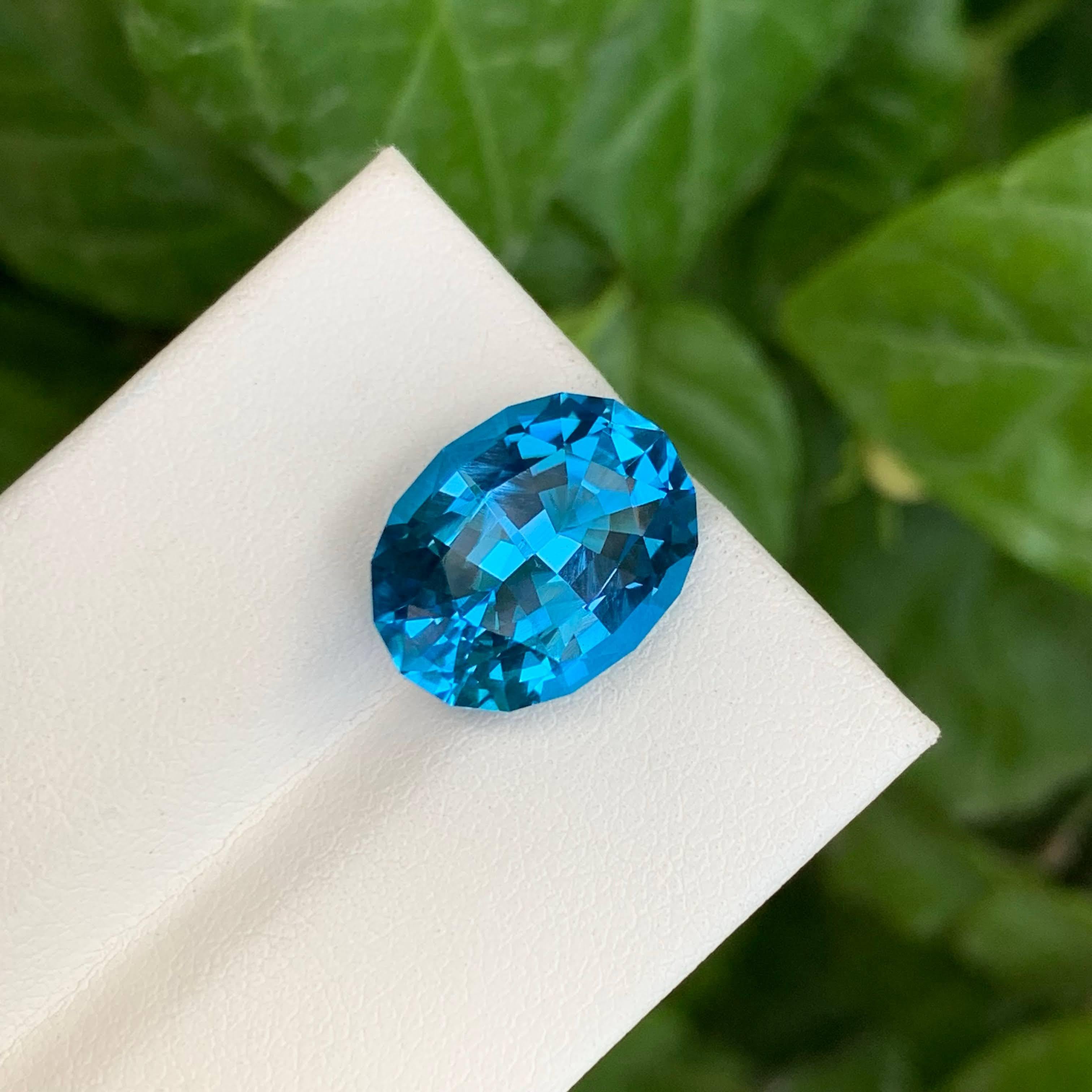 9.45 Carat Nature Loose Neon Blue Topaz Stone Oval Cut Brazilian Gemstone (pierre précieuse brésilienne de taille ovale) en vente 1