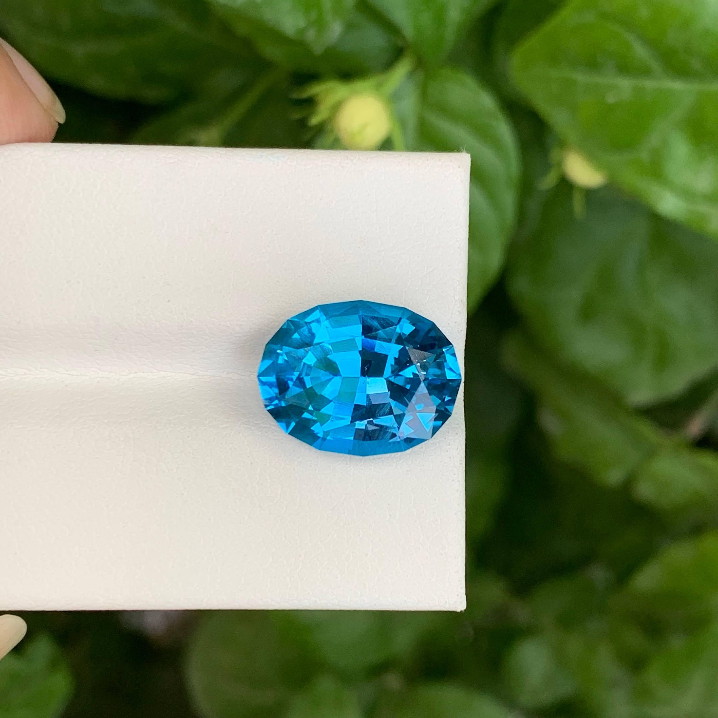 9.45 Carat Nature Loose Neon Blue Topaz Stone Oval Cut Brazilian Gemstone (pierre précieuse brésilienne de taille ovale) en vente 2