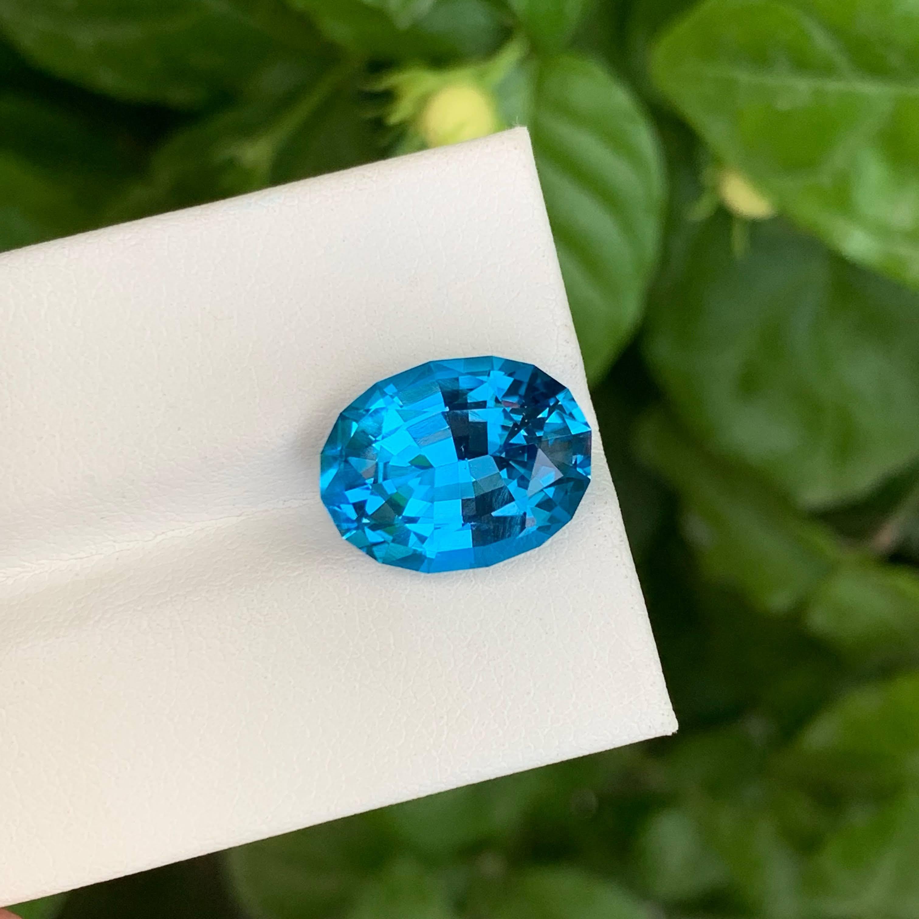9.45 Carat Nature Loose Neon Blue Topaz Stone Oval Cut Brazilian Gemstone (pierre précieuse brésilienne de taille ovale) en vente 3