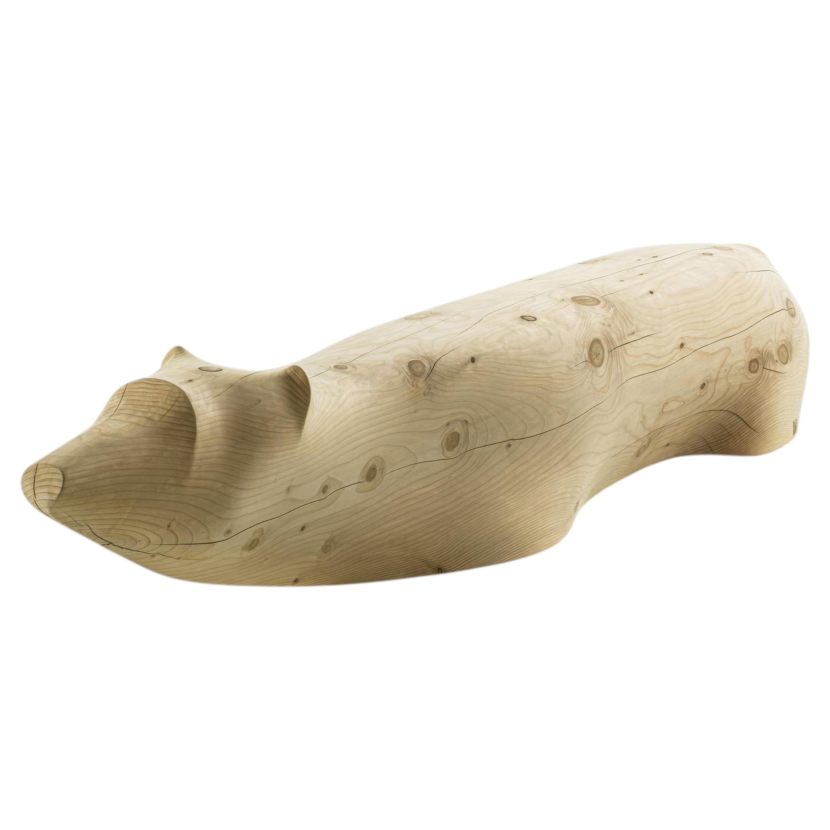 Sculptural Cedar Bench by Riva 1920, Polar Bear Design, Indoor & Outdoor
