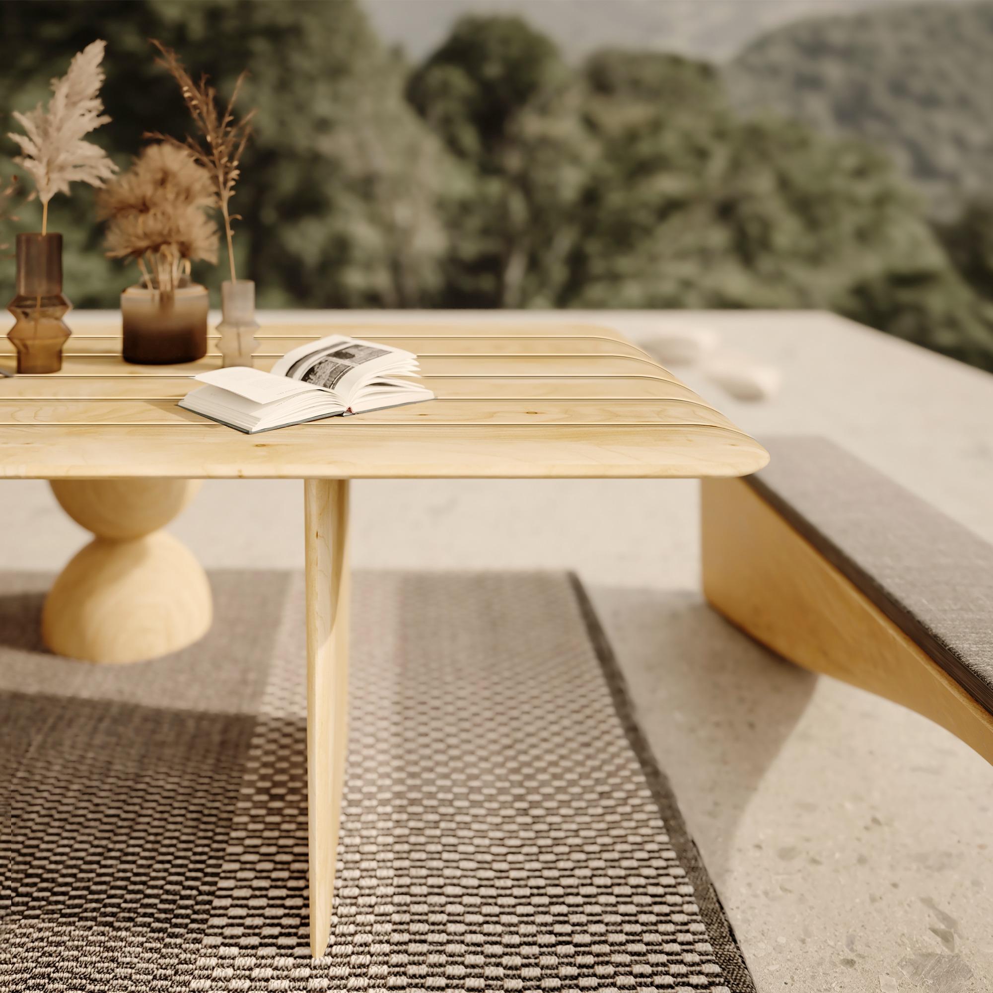 Table de salle à manger d'extérieur 94,5 pouces fabriquée en bois de cèdre naturel en vente 2