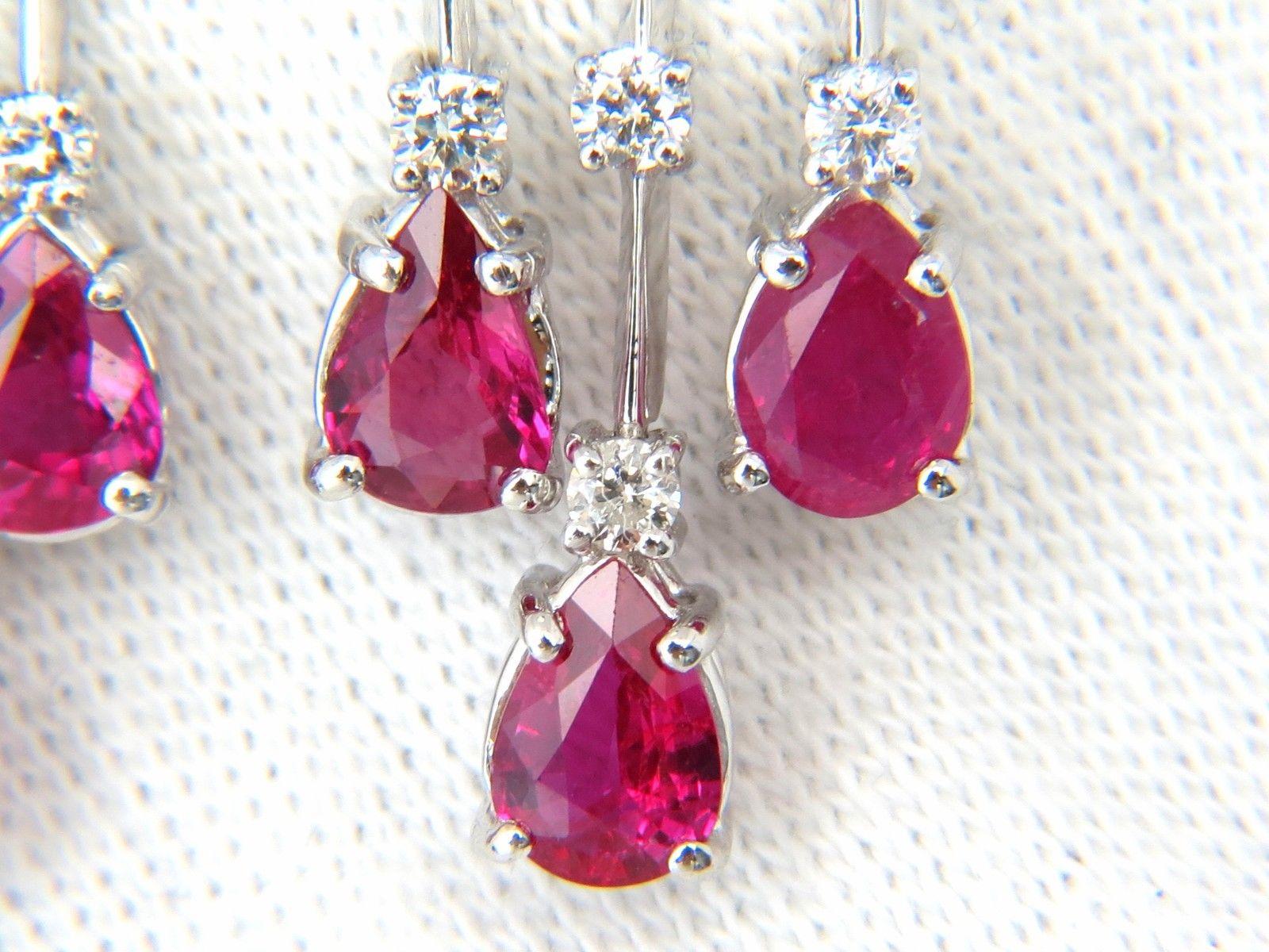 9.46 Carat Natural No Heat Ruby Diamonds Earrings Regency Revival Dangle In New Condition In New York, NY