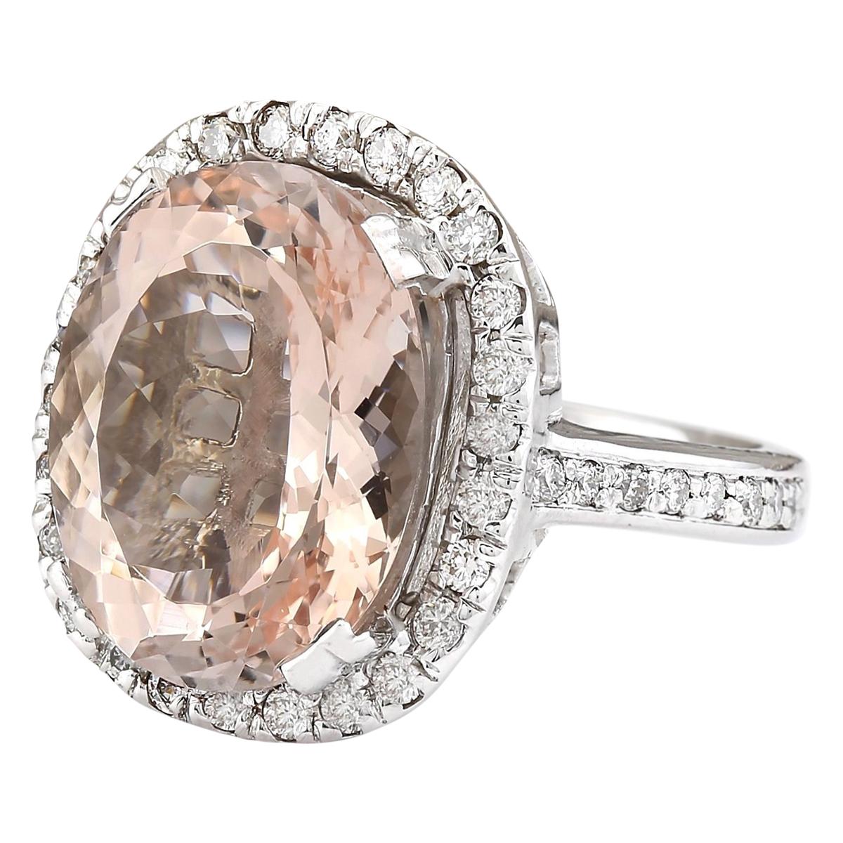 Stamped: 14K White Gold
Total Ring Weight: 8.5 Grams
Total Natural Morganite Weight is 8.47 Carat (Measures: 16.00x12.00 mm)
Color: Peach
Total Natural Diamond Weight is 1.00 Carat
Color: F-G, Clarity: VS2-SI1
Face Measures: 18.65x16.00 mm
Sku: