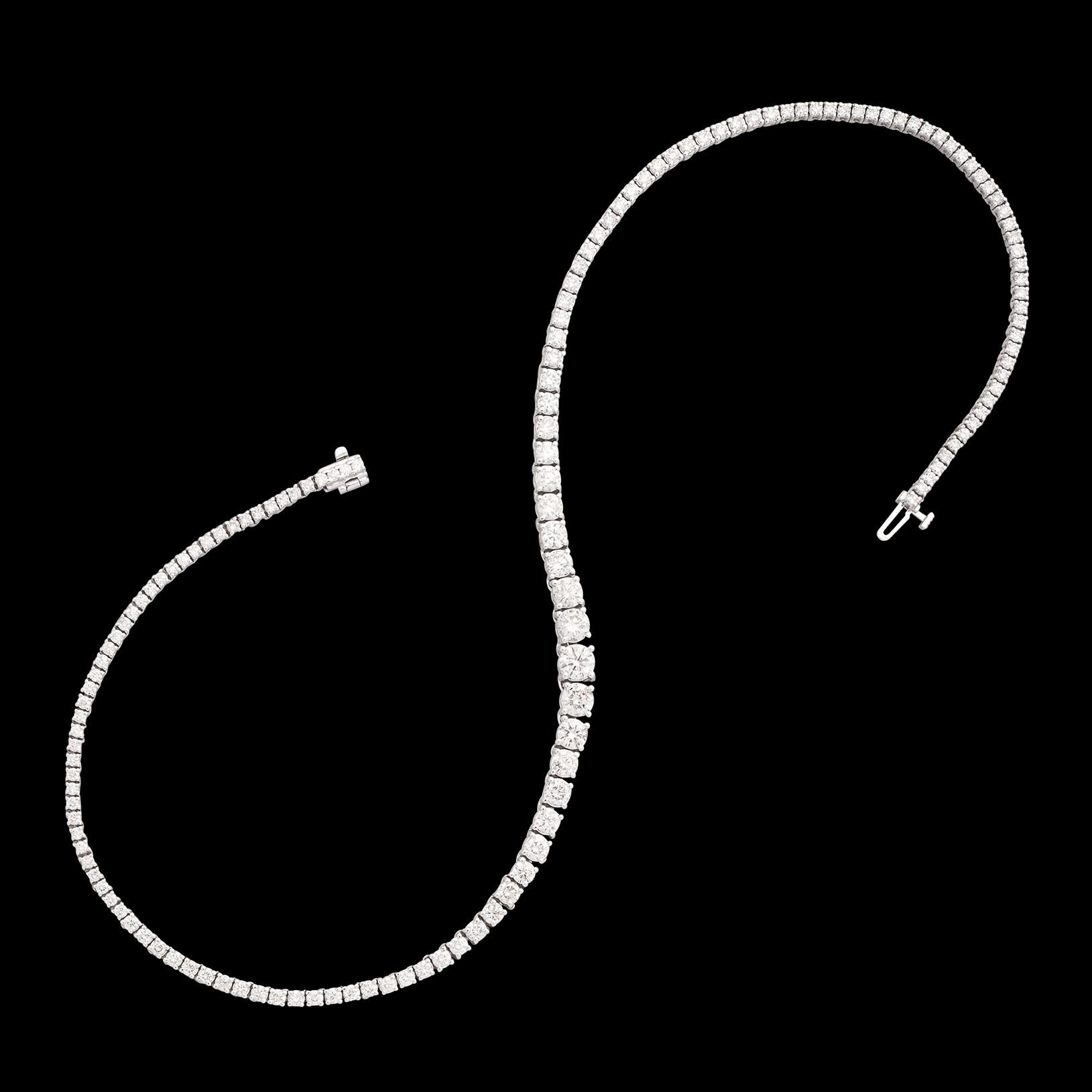 Women's 9.48 carat White Gold Diamond Tennis Necklace