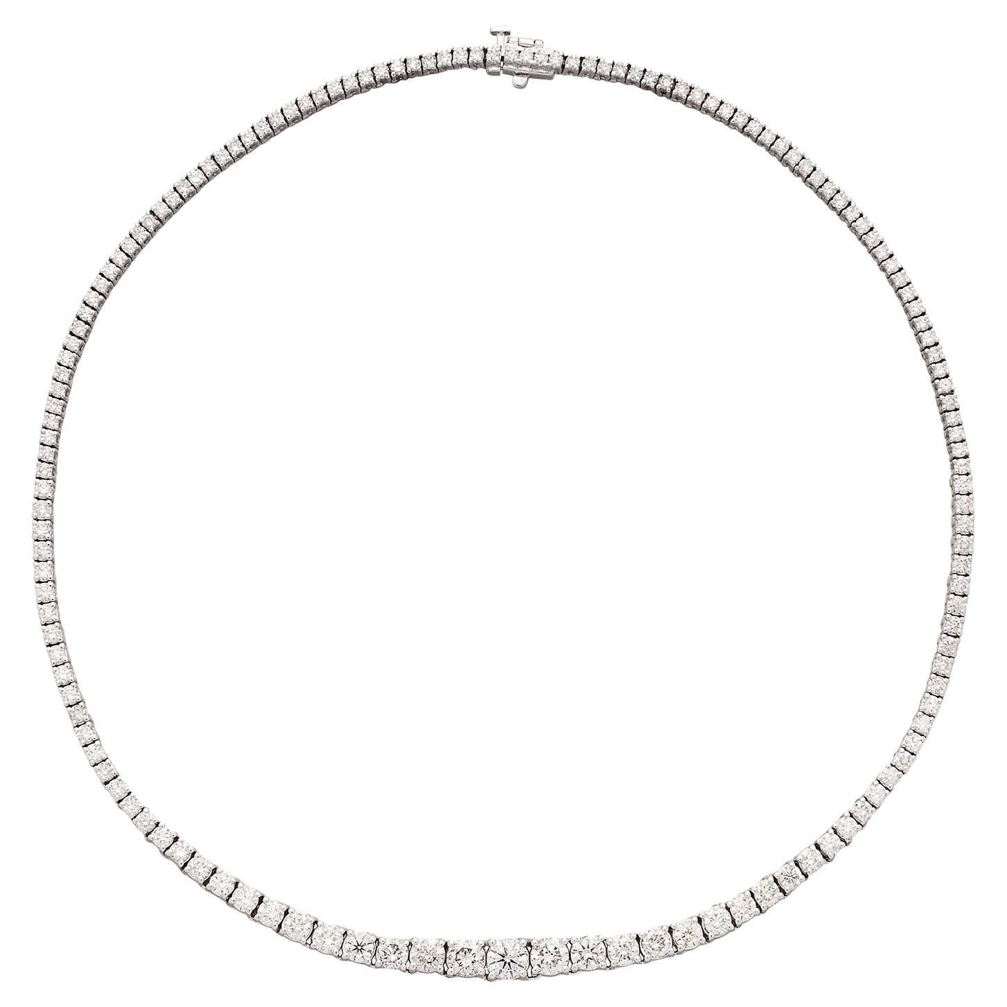 9.48 carat White Gold Diamond Tennis Necklace