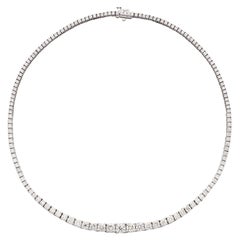 9.48 carat White Gold Diamond Tennis Necklace