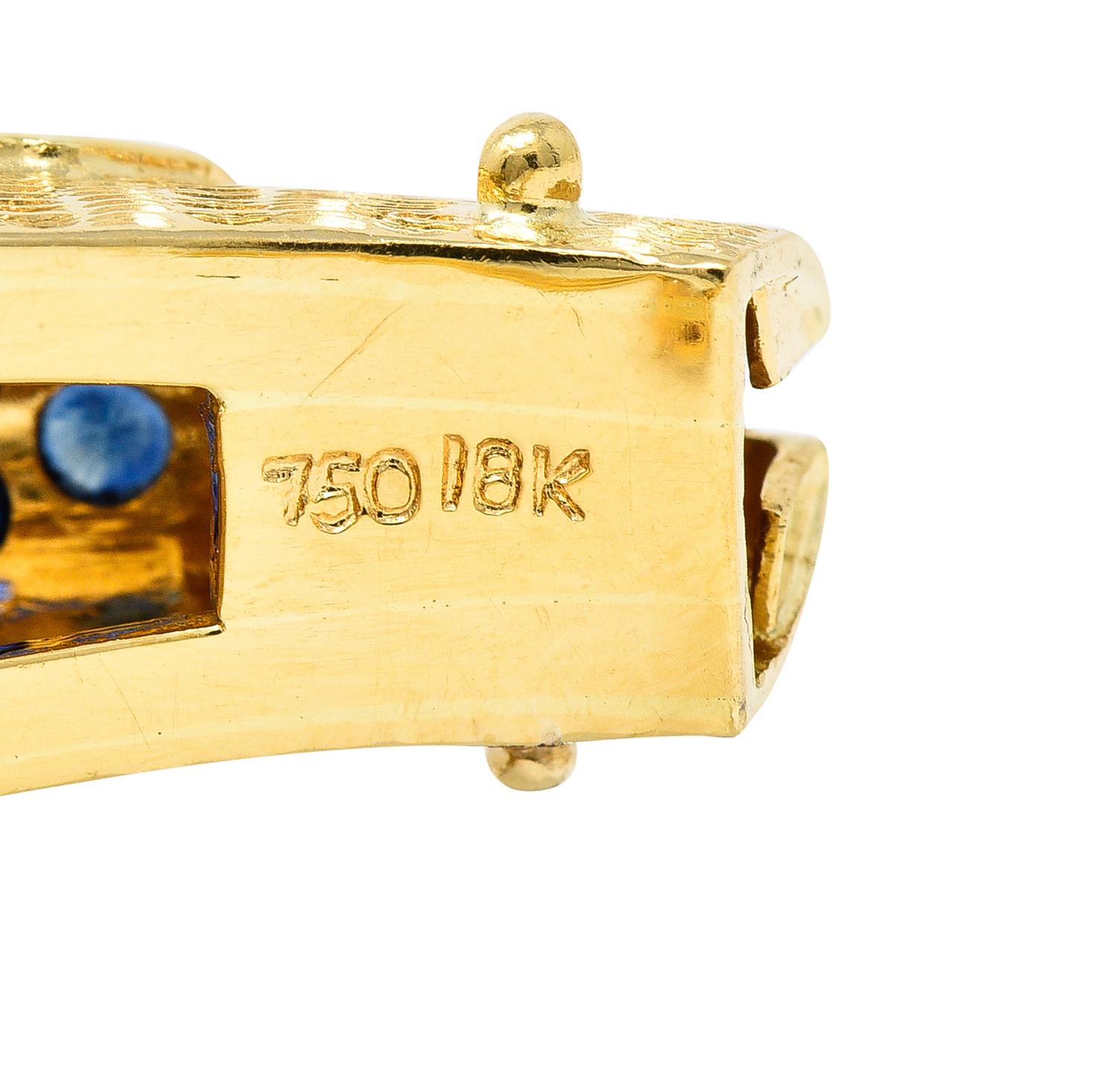 9.48 CTW Sapphire Ruby Diamond 18 Karat Yellow Gold Lion-Head Vintage Bracelet 4