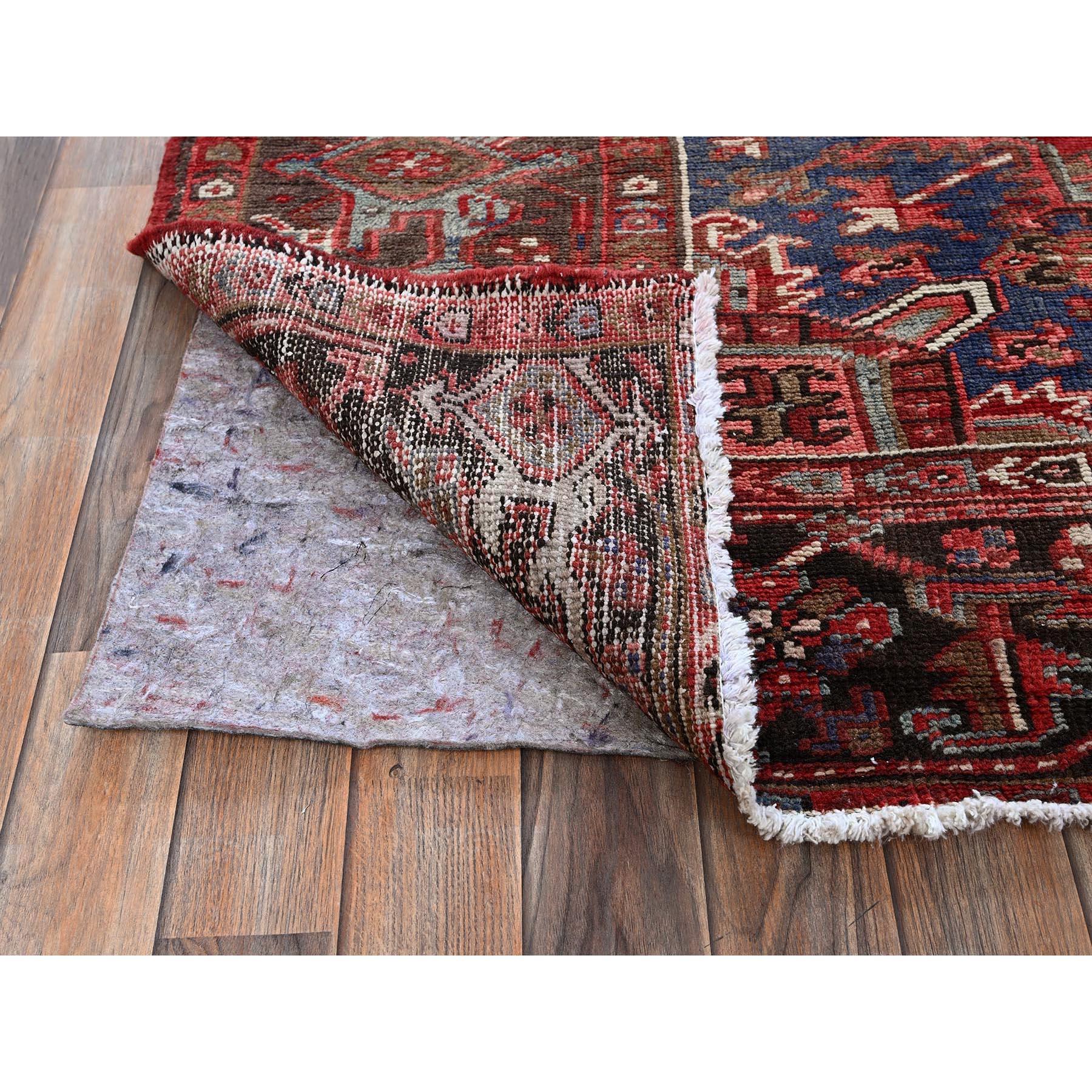 Noué à la main Tapis oriental persan Heriz rouge chimson noué à la main 9'4