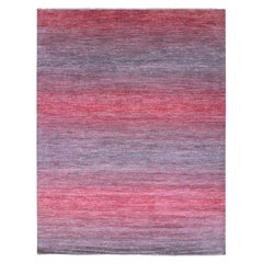 9'4"x12'2" Desire Red Dyed Natural Wool Hand Knotted Chiaroscuro Collection Rug