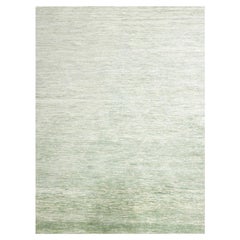 9'4"x12'4" Mist Green Modern Plain Design Hand Knotted Pure Wool Oriental Rug