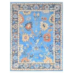 9
4 "x12
4" Nordisch Blau Reine Wolle Dicht gewebt Hand geknüpft Orientteppich