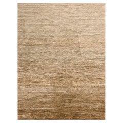 9'4"x12'4" Shades of Brown Densely Woven Modern Plain Design 100% Wool Rug