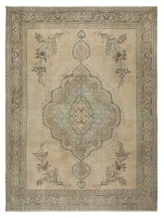 9.4x12.8 Ft One of a kind 1960s Turkish Large Rug. Rustic Handmade Large Carpet