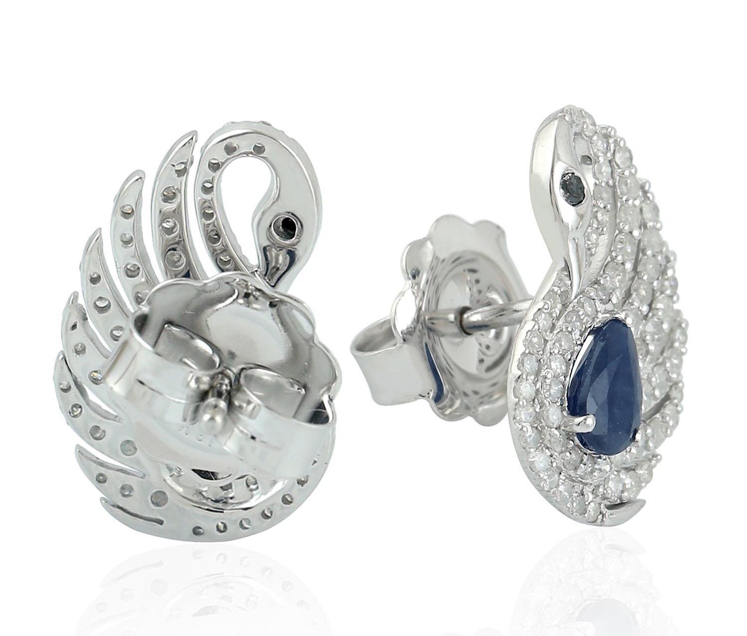 swan diamond earrings