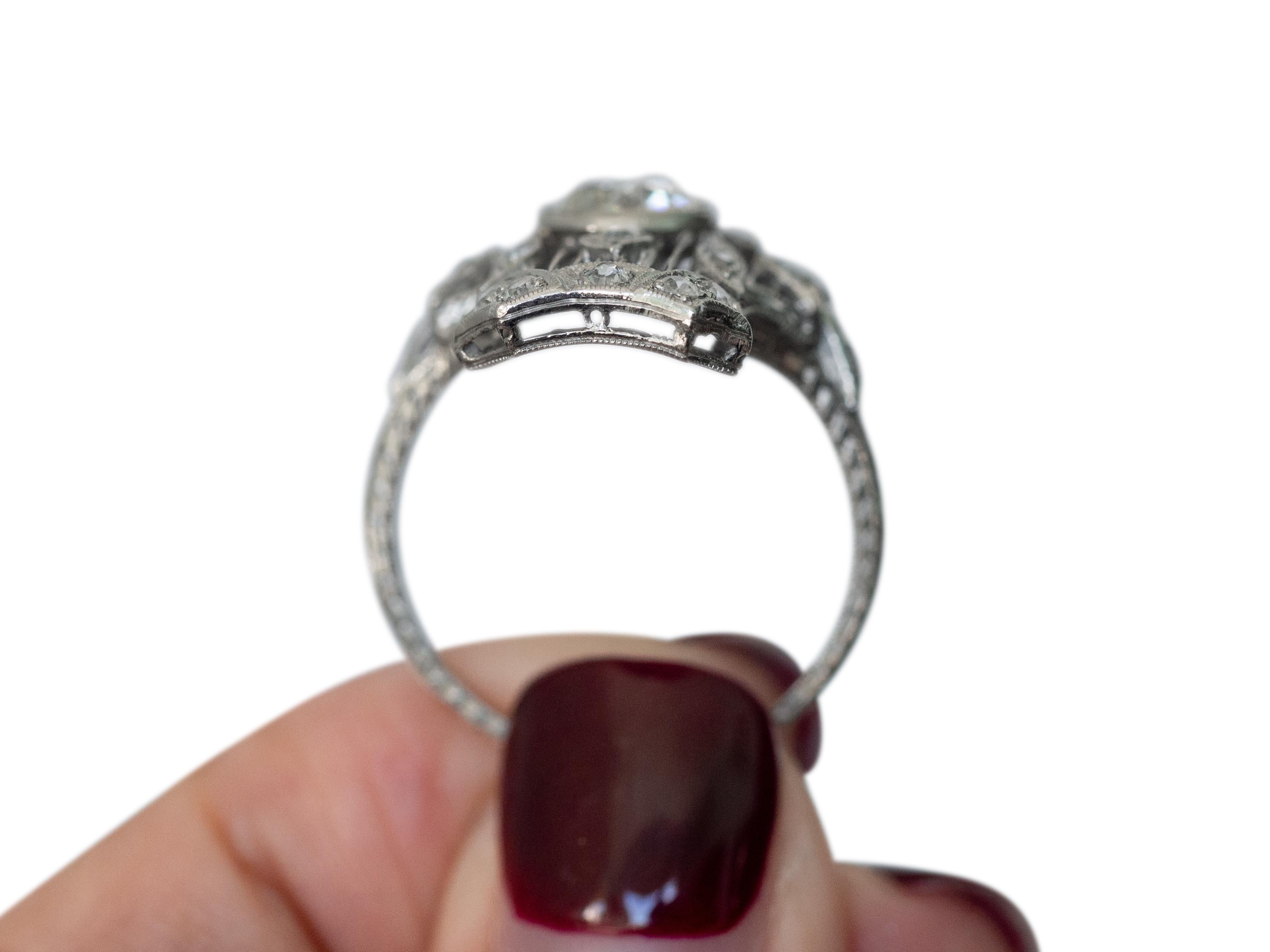 .95 Carat Diamond Platinum Cocktail Ring In Good Condition For Sale In Atlanta, GA