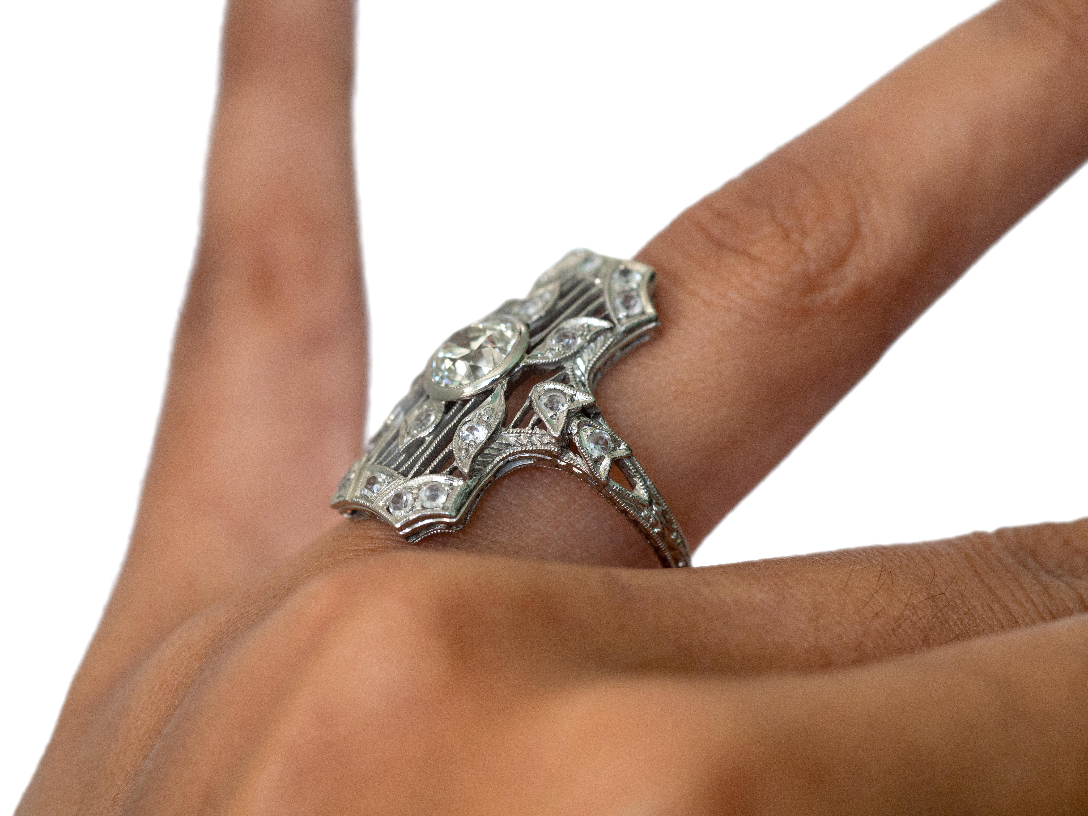 .95 Carat Diamond Platinum Cocktail Ring For Sale 1