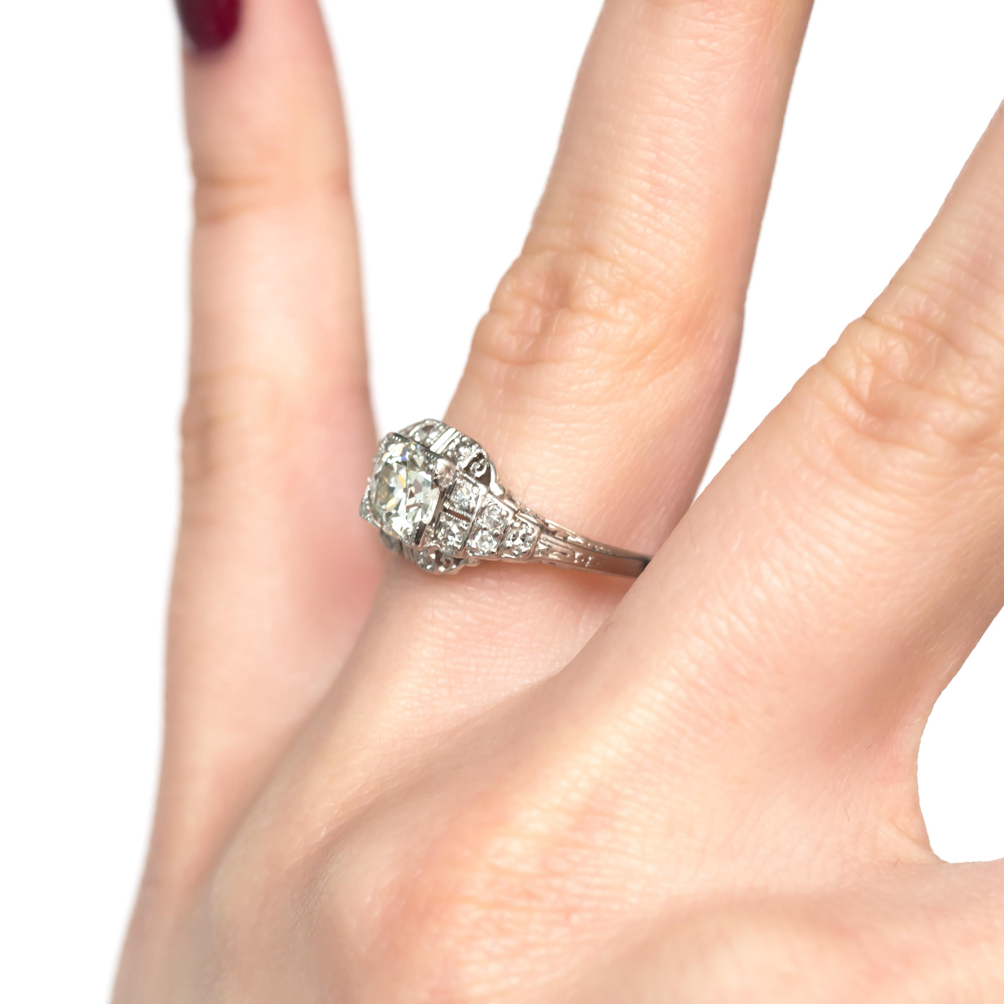 .95 Carat Diamond Platinum Engagement Ring In Good Condition For Sale In Atlanta, GA