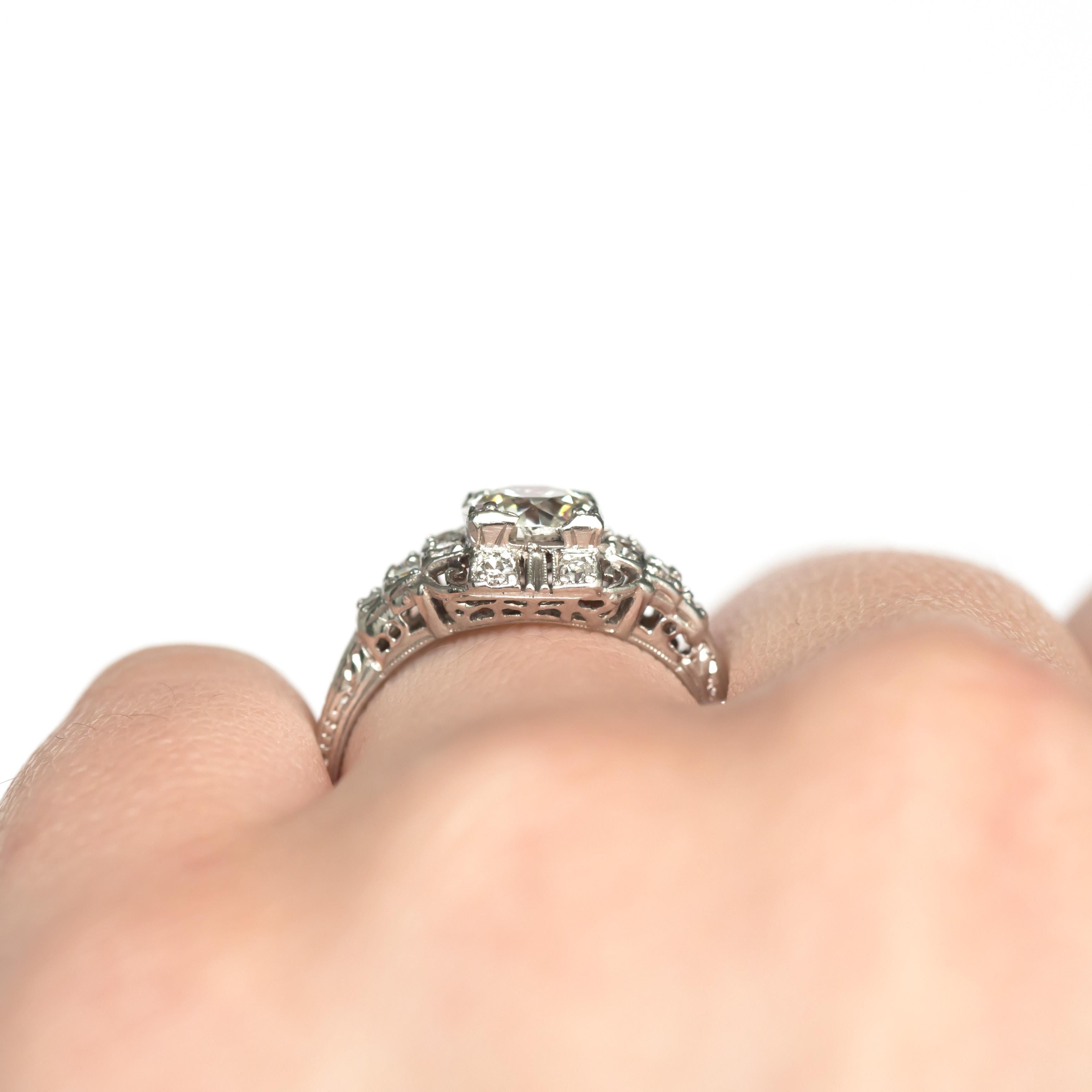 Women's or Men's .95 Carat Diamond Platinum Engagement Ring For Sale