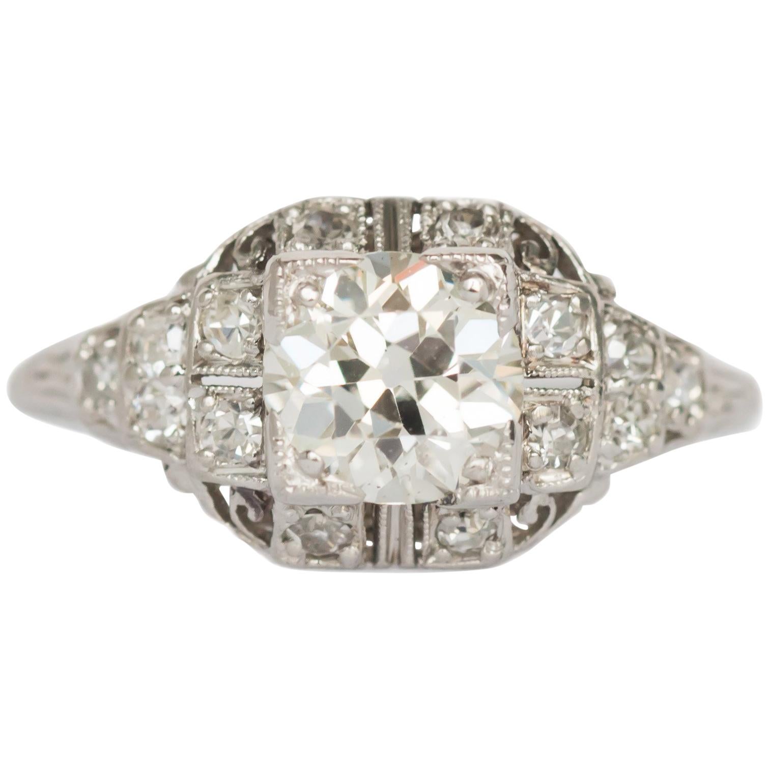 Bague de fiançailles en platine avec diamants de 0,95 carat